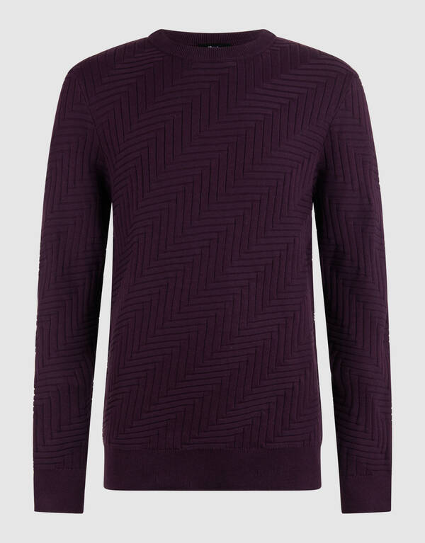 Strukturstrickpullover Dunkelrot SHOEBY MEN