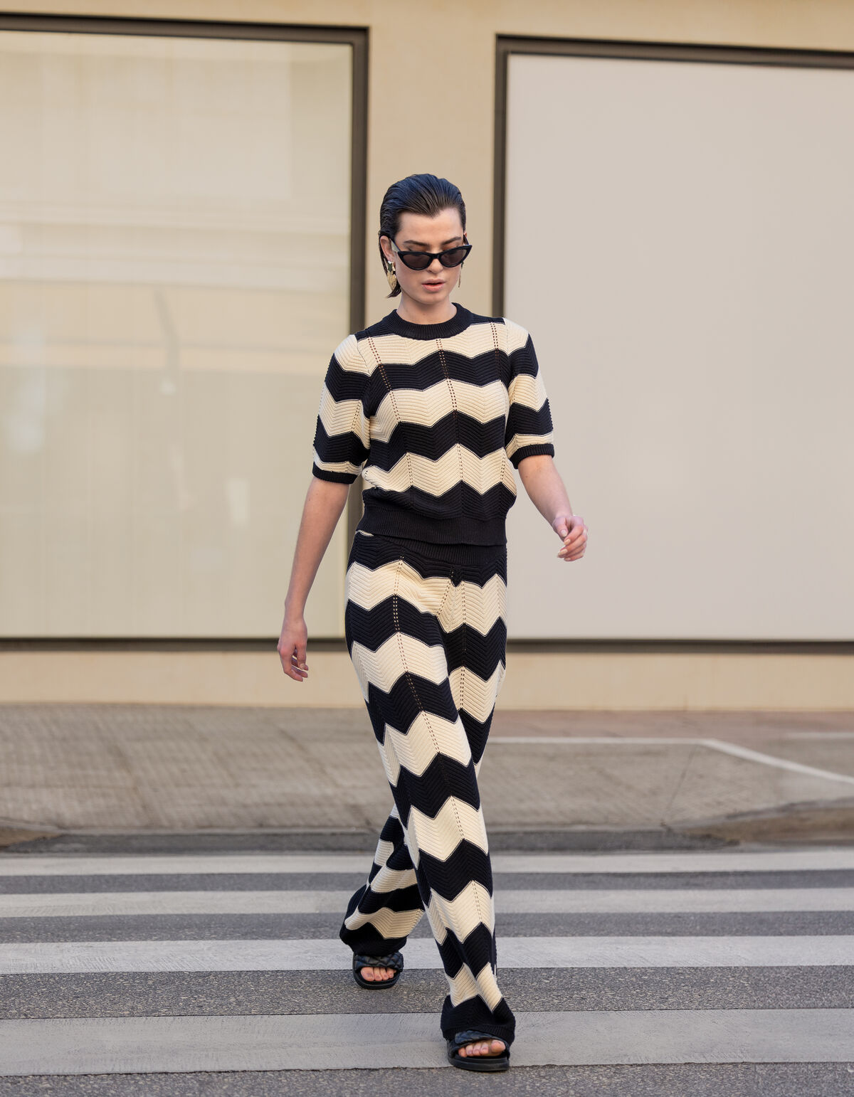 Crochet Top Zwart/Gebroken Wit SHOEBY WOMEN