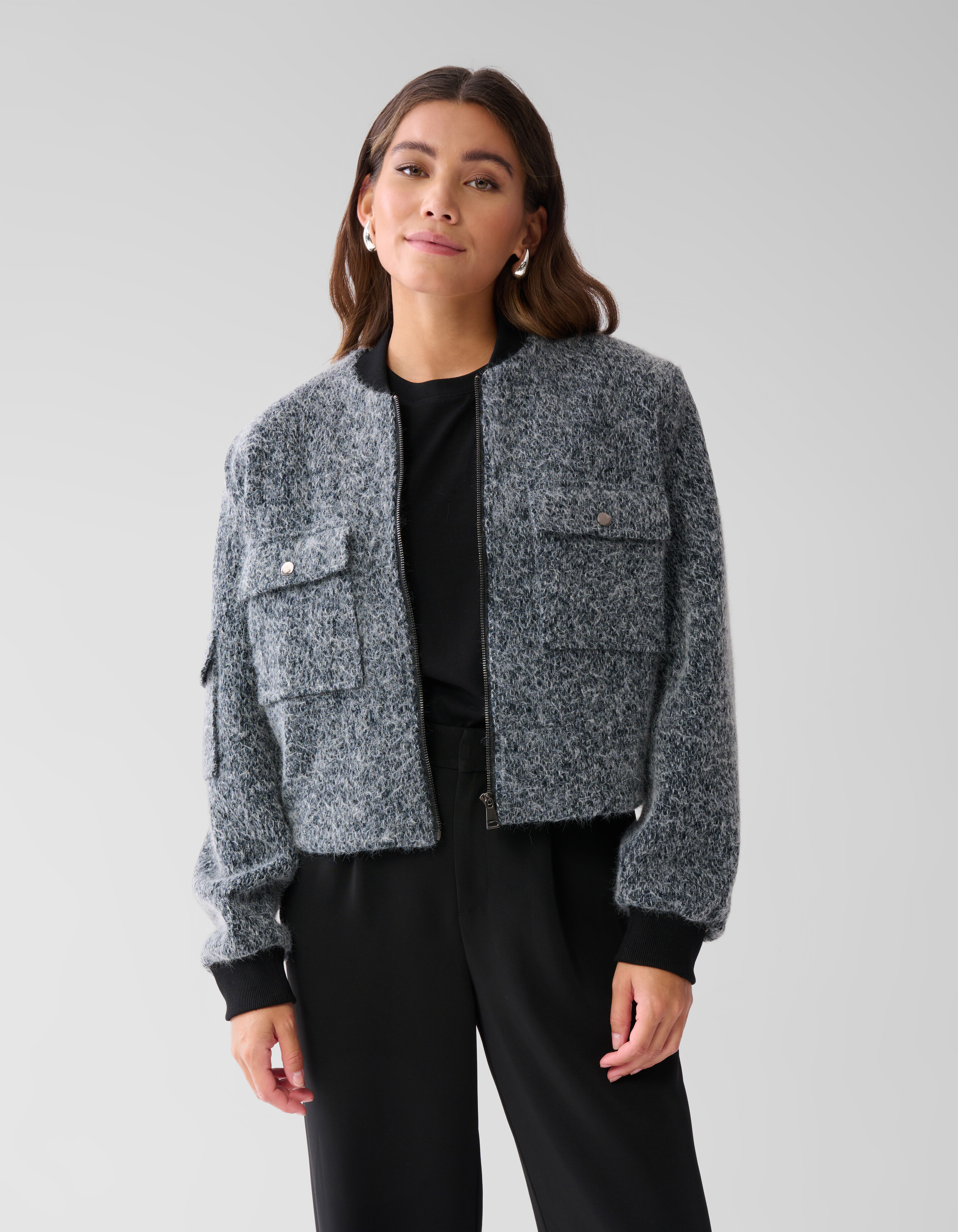 Tweed-Jacke Grau SHOEBY WOMEN