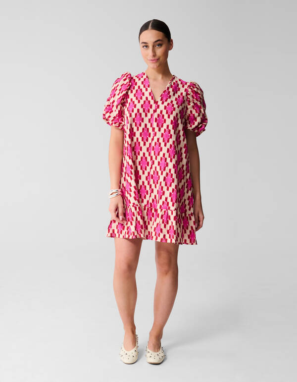 Bedruckte Puffy Mini Dress Pink SHOEBY WOMEN