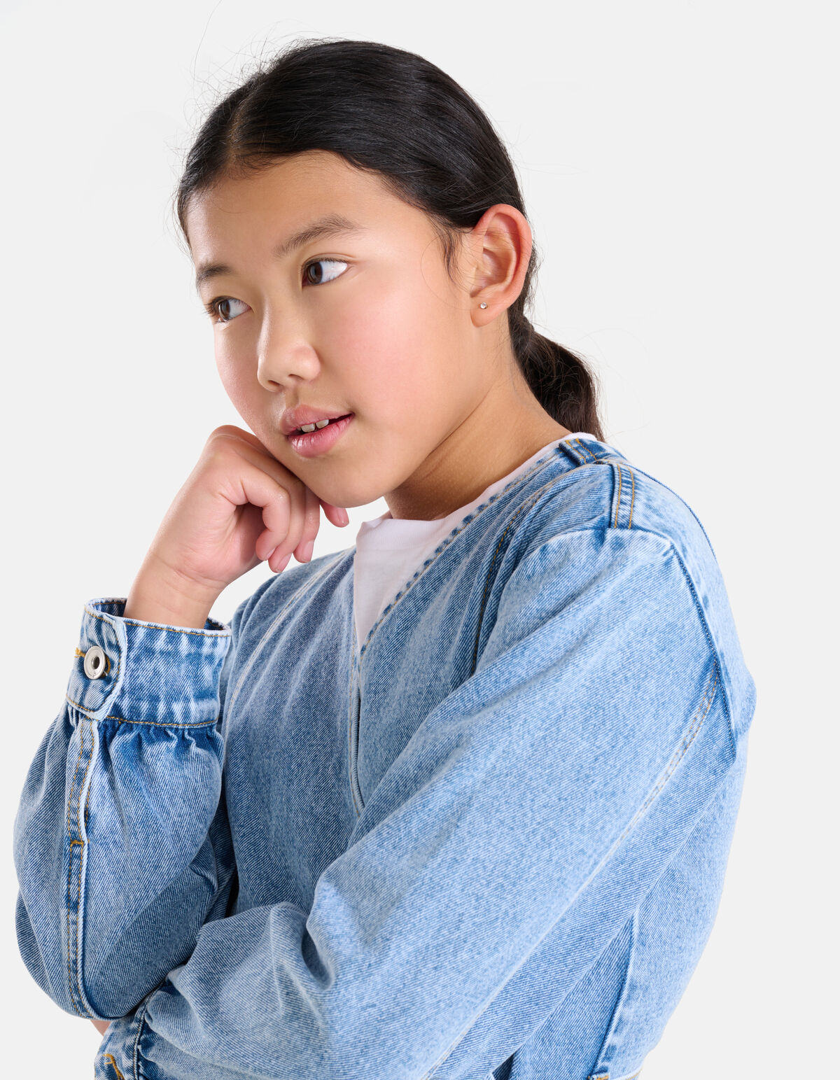 Wickelkleid aus Denim gebleicht SHOEBY GIRLS