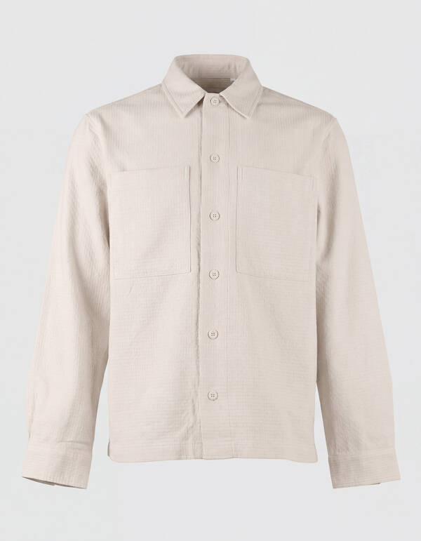 Block-Jacquard-Overshirt Hellgrau SHOEBY MEN