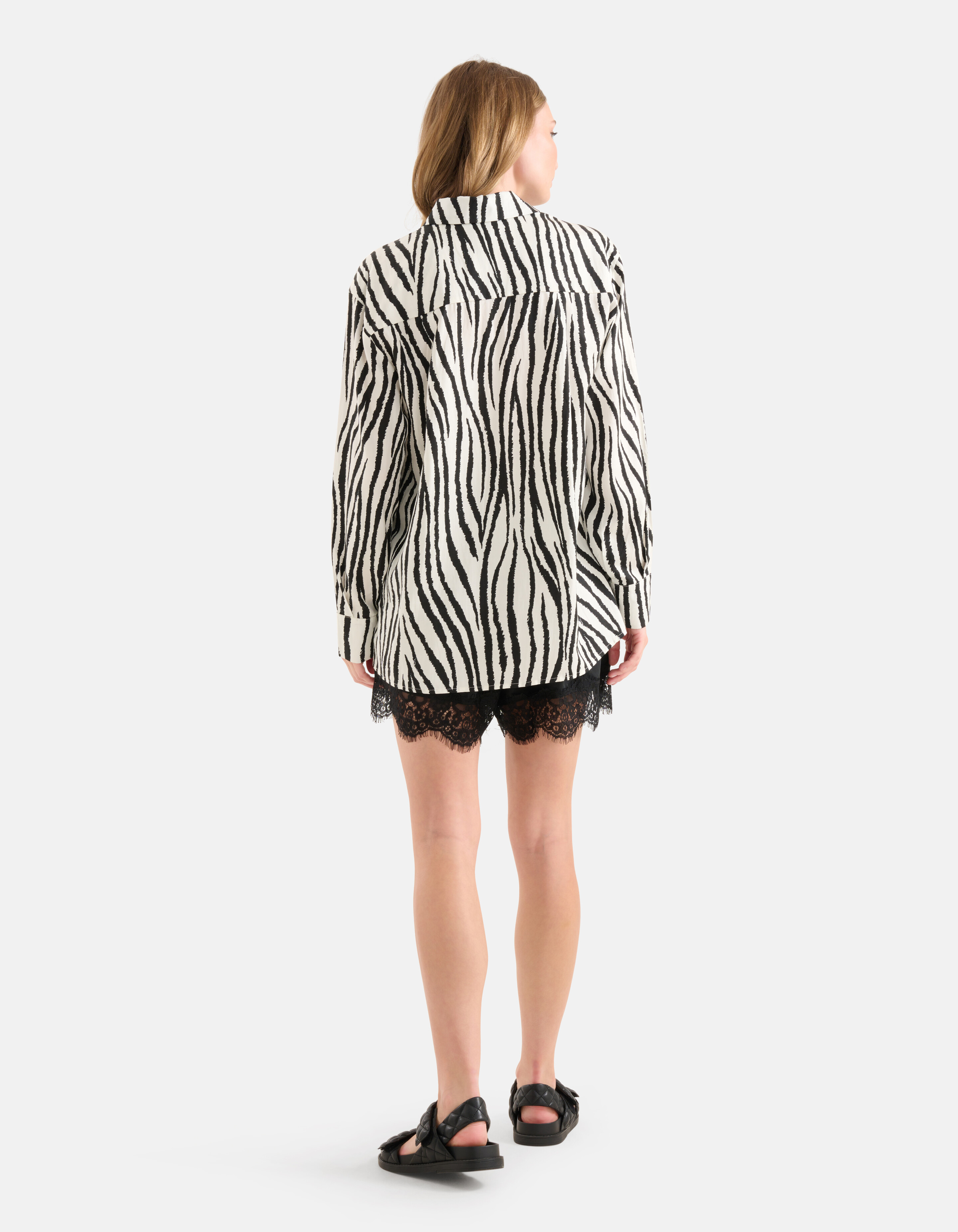 Bluse mit Zebradruck Schwarz/Weiß SHOEBY WOMEN