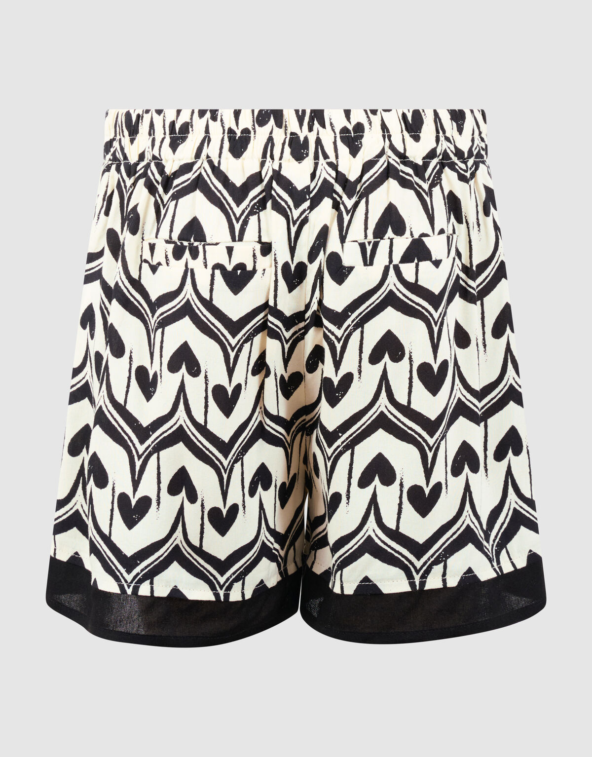 Herz-Print Skort Gebrochen Wei&szlig;/Schwarz SHOEBY GIRLS