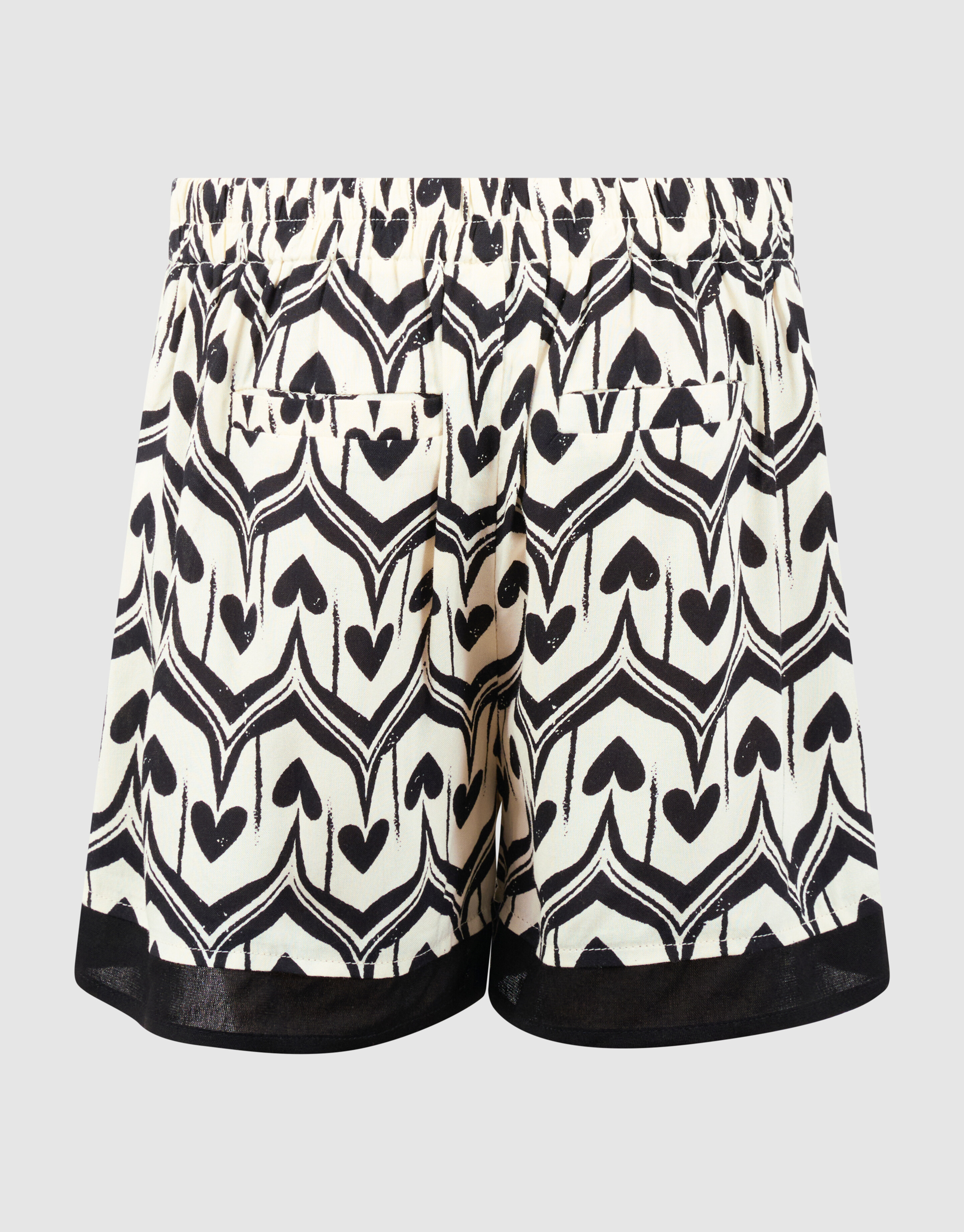 Herz-Print Skort Gebrochen Wei&szlig;/Schwarz SHOEBY GIRLS