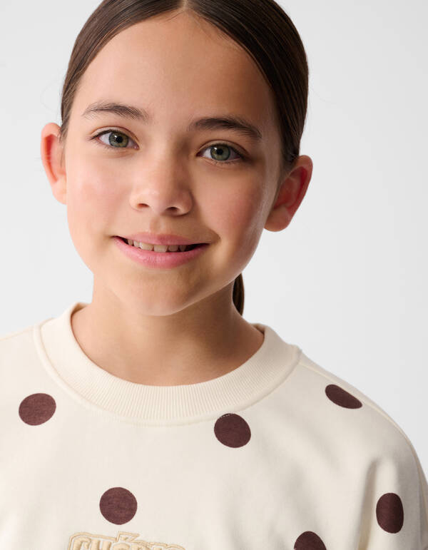 Polkadot-Pullover in gebrochenem Weiß SHOEBY GIRLS