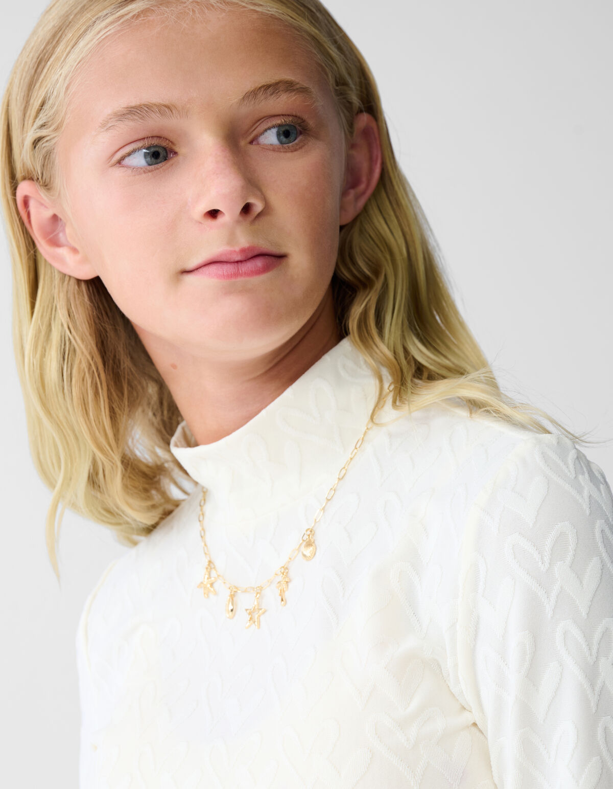 All-Over Herz Oberteil Gebrochen Weiß SHOEBY GIRLS