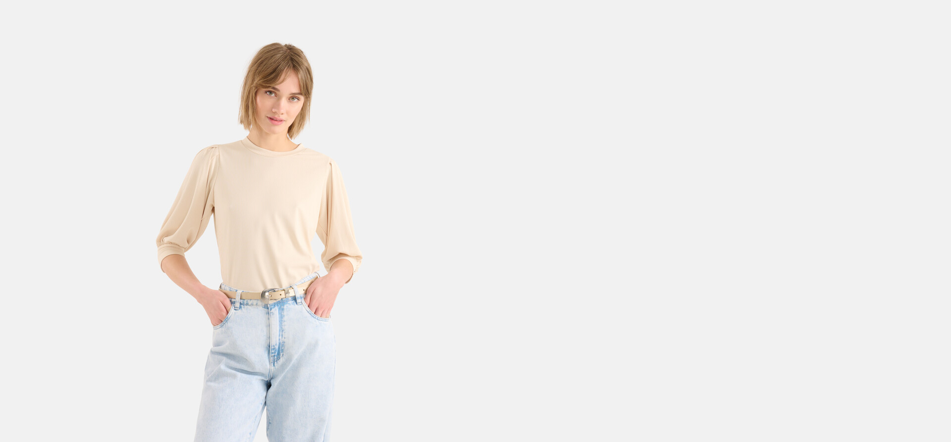 Rippenoberteil Beige SHOEBY WOMEN