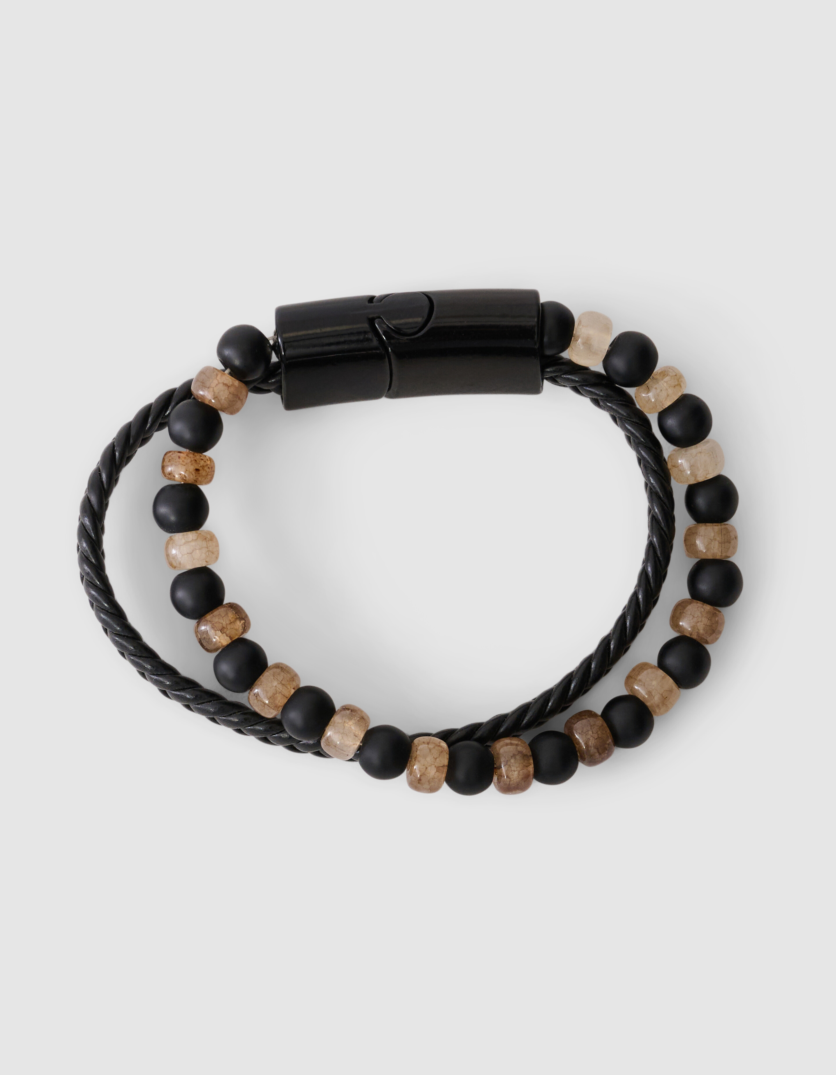 Perlenarmband Set Hellbraun SHOEBY ACCESSOIRES