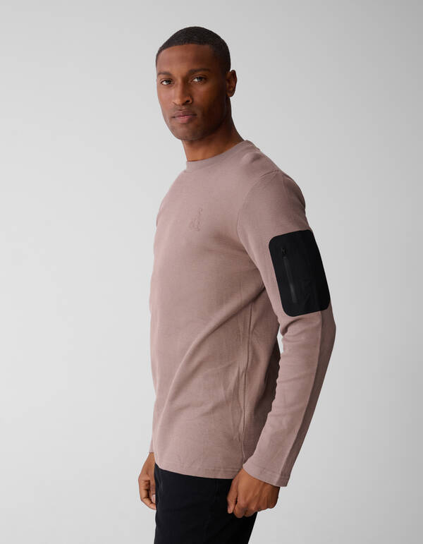 Structure Pocket T-Shirt Hellbraun SHOEBY MEN