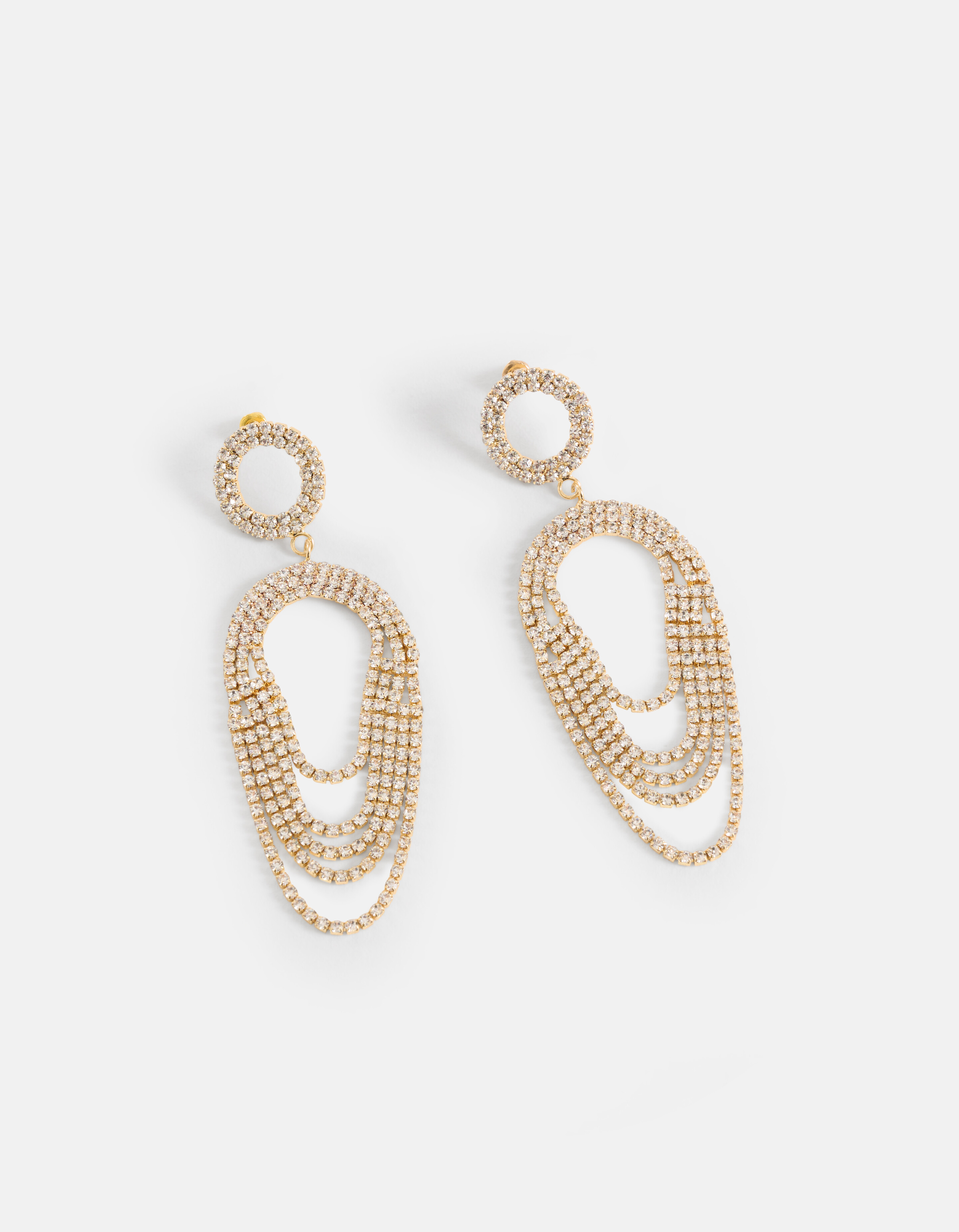 Strass Drape Oorbellen Zilver SHOEBY ACCESSOIRES