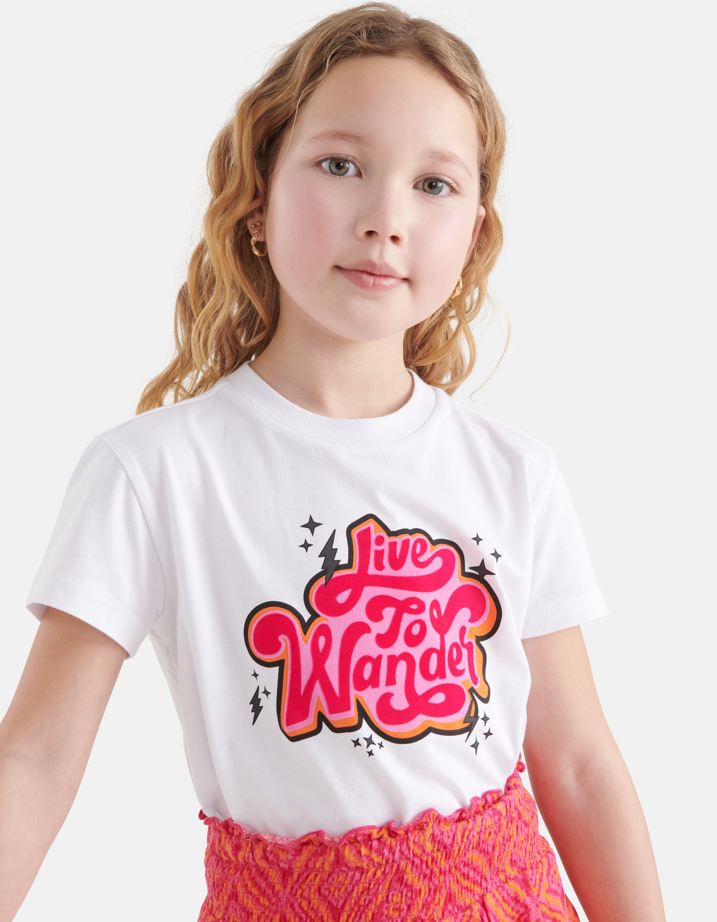 Samtdruck-T-Shirt Weiß SHOEBY GIRLS