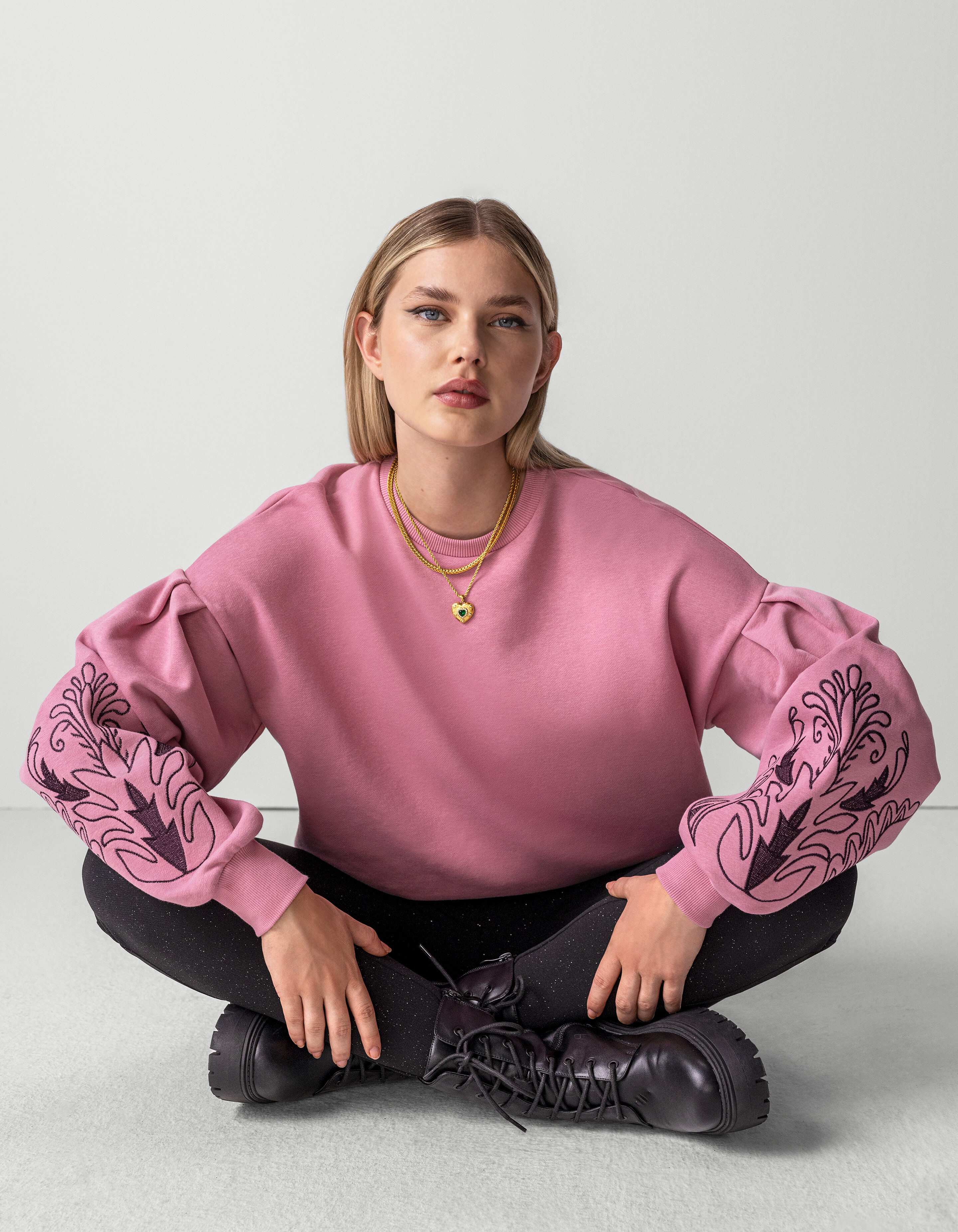 Pullover mit Stickerei Rosa SHOEBY WOMEN