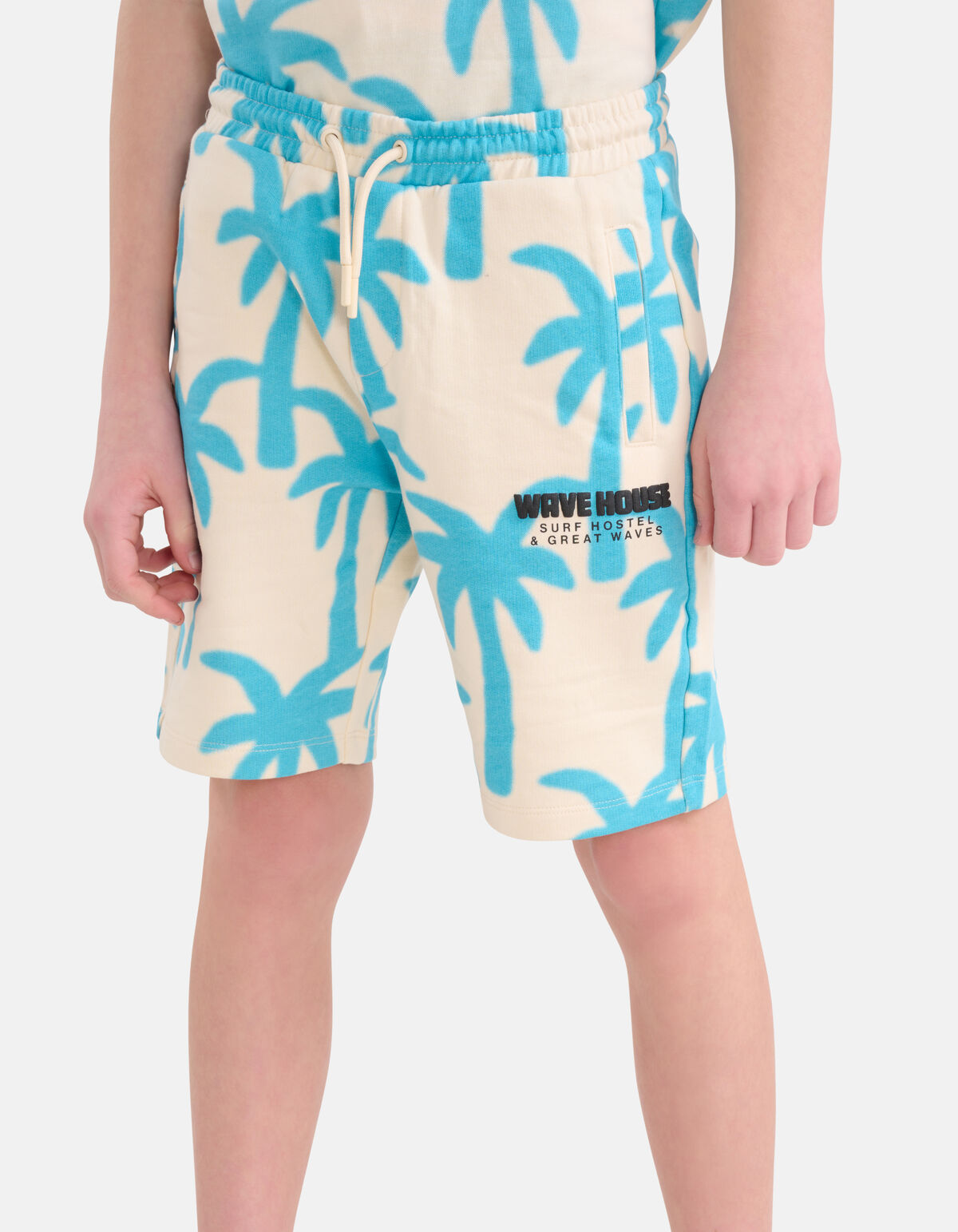 Palm Print Short Gebroken Wit SHOEBY BOYS