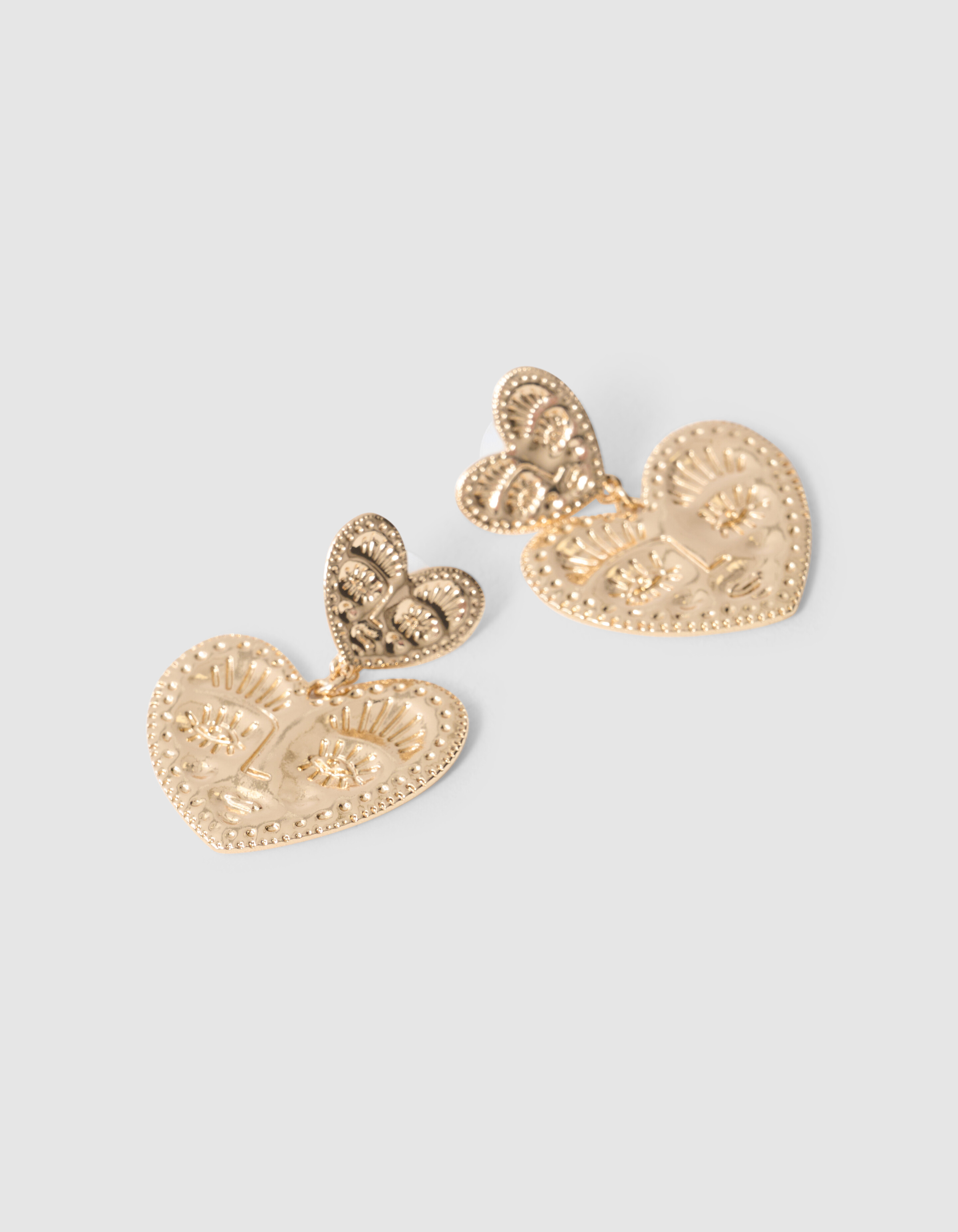 Gesicht Herz Ohrringe Gold SHOEBY ACCESSOIRES