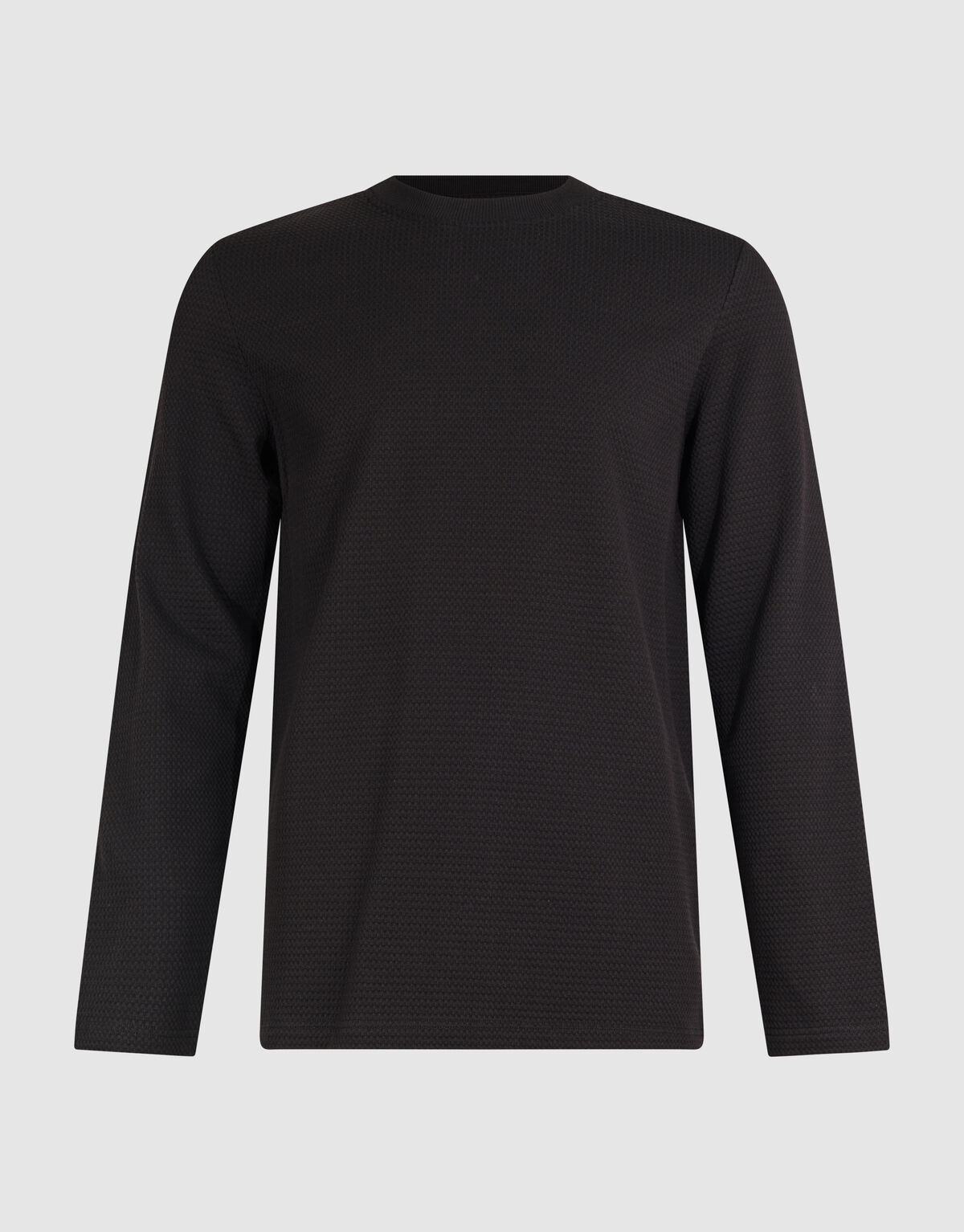 Structure Langarm T-Shirt Dunkelbraun SHOEBY MEN