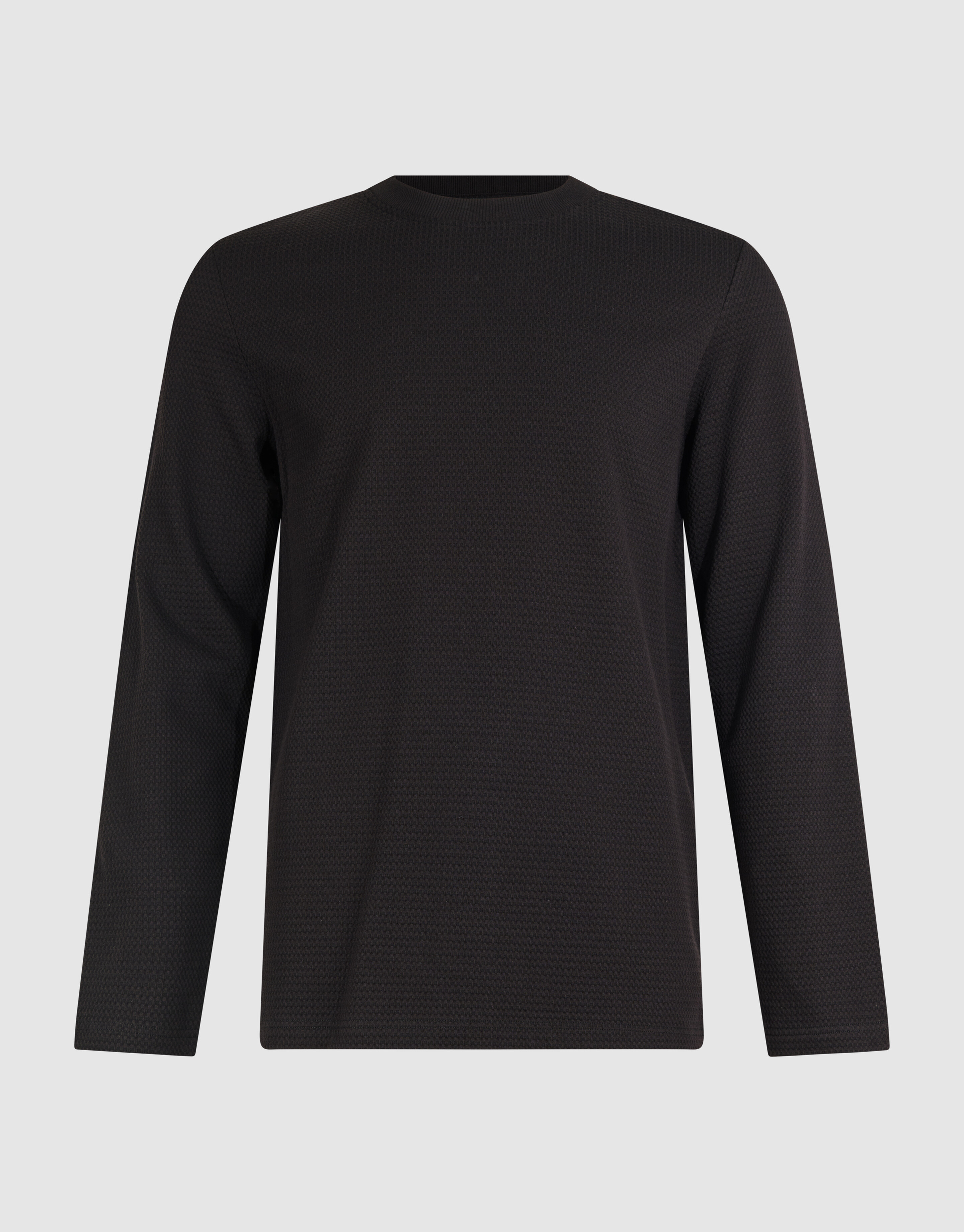 Structure Langarm T-Shirt Dunkelbraun SHOEBY MEN