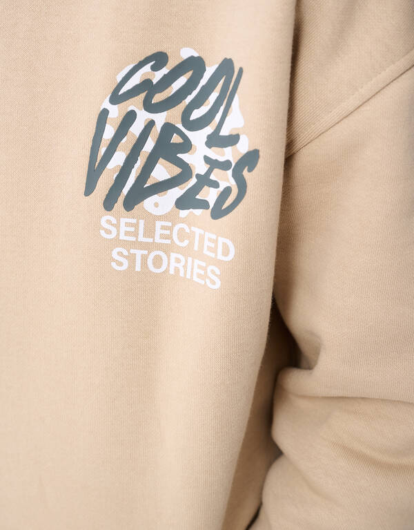 Cool Vibes Kunstwerk Hoodie Beige SHOEBY BOYS