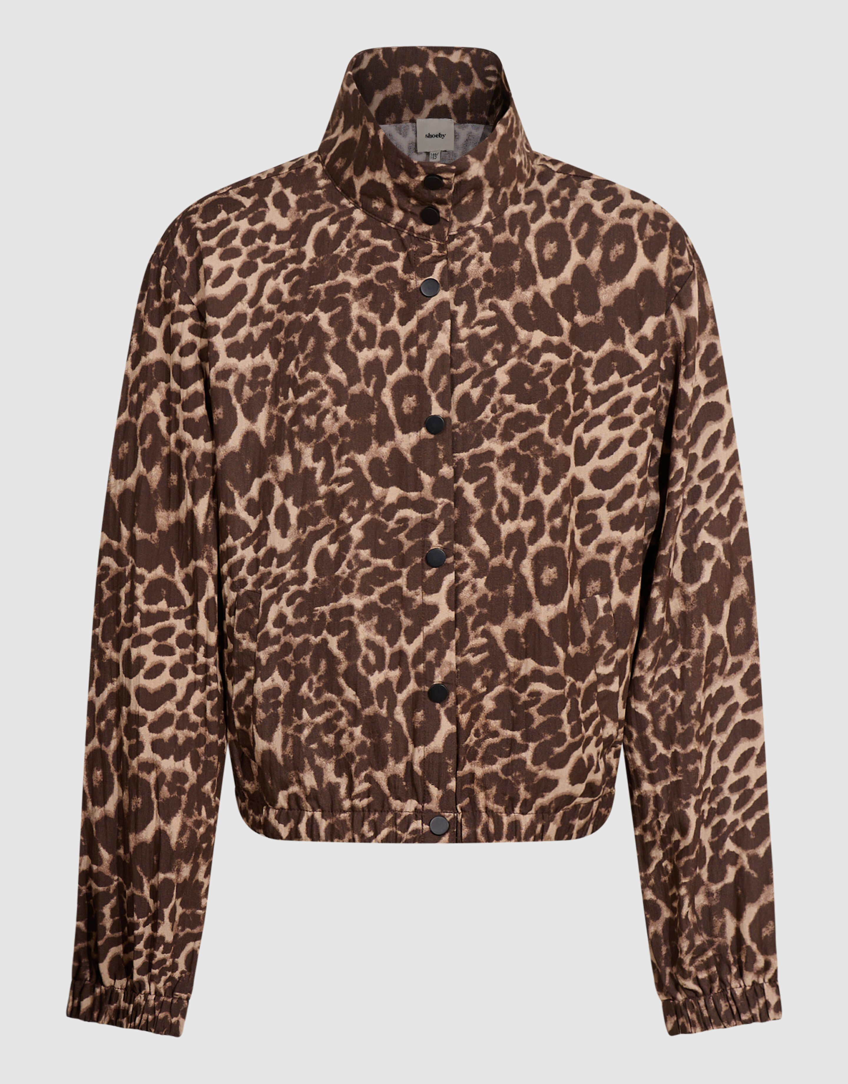 Leopard Funnel Neck Bluse Braun SHOEBY GIRLS