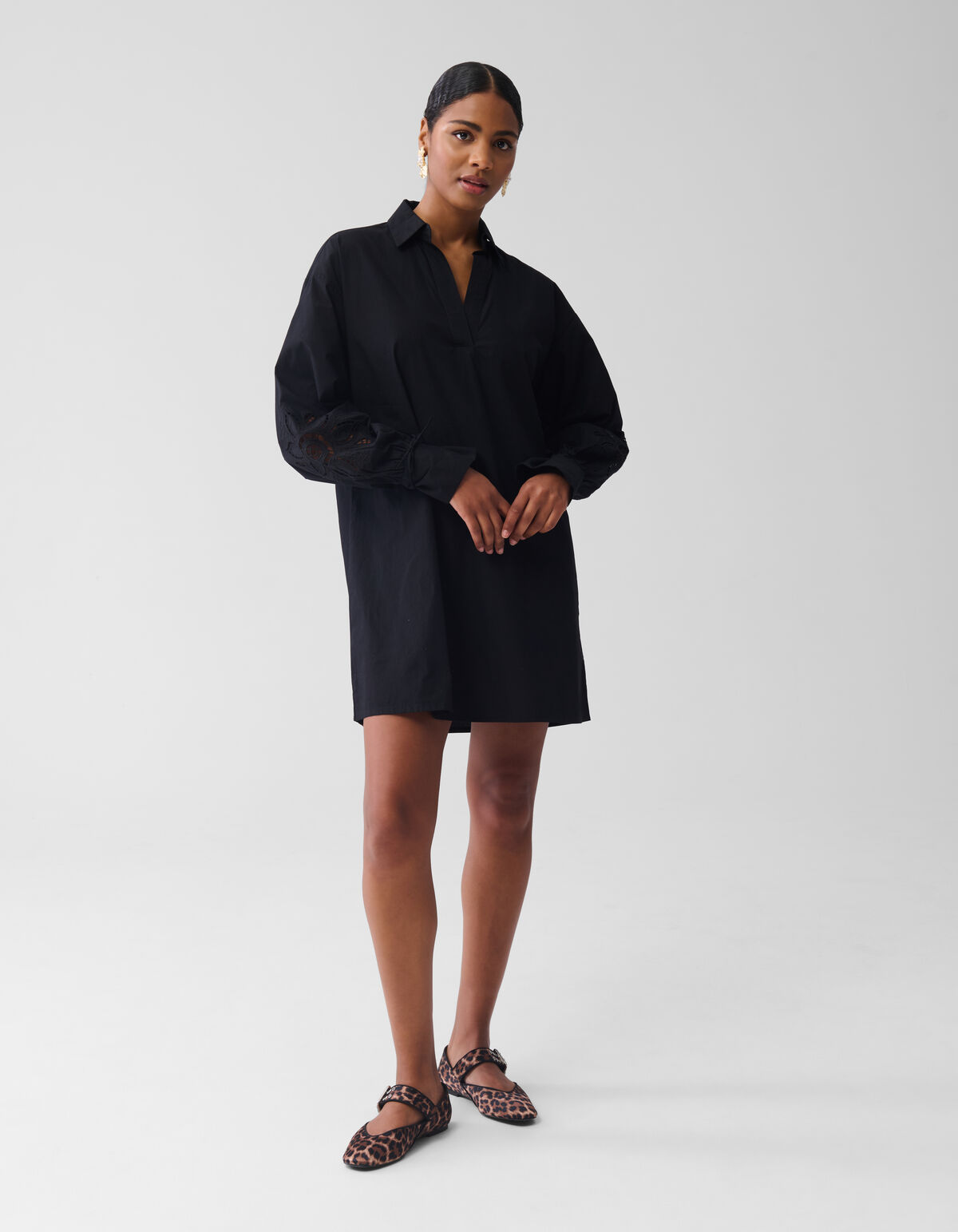 Besticktes Midikleid Schwarz SHOEBY WOMEN