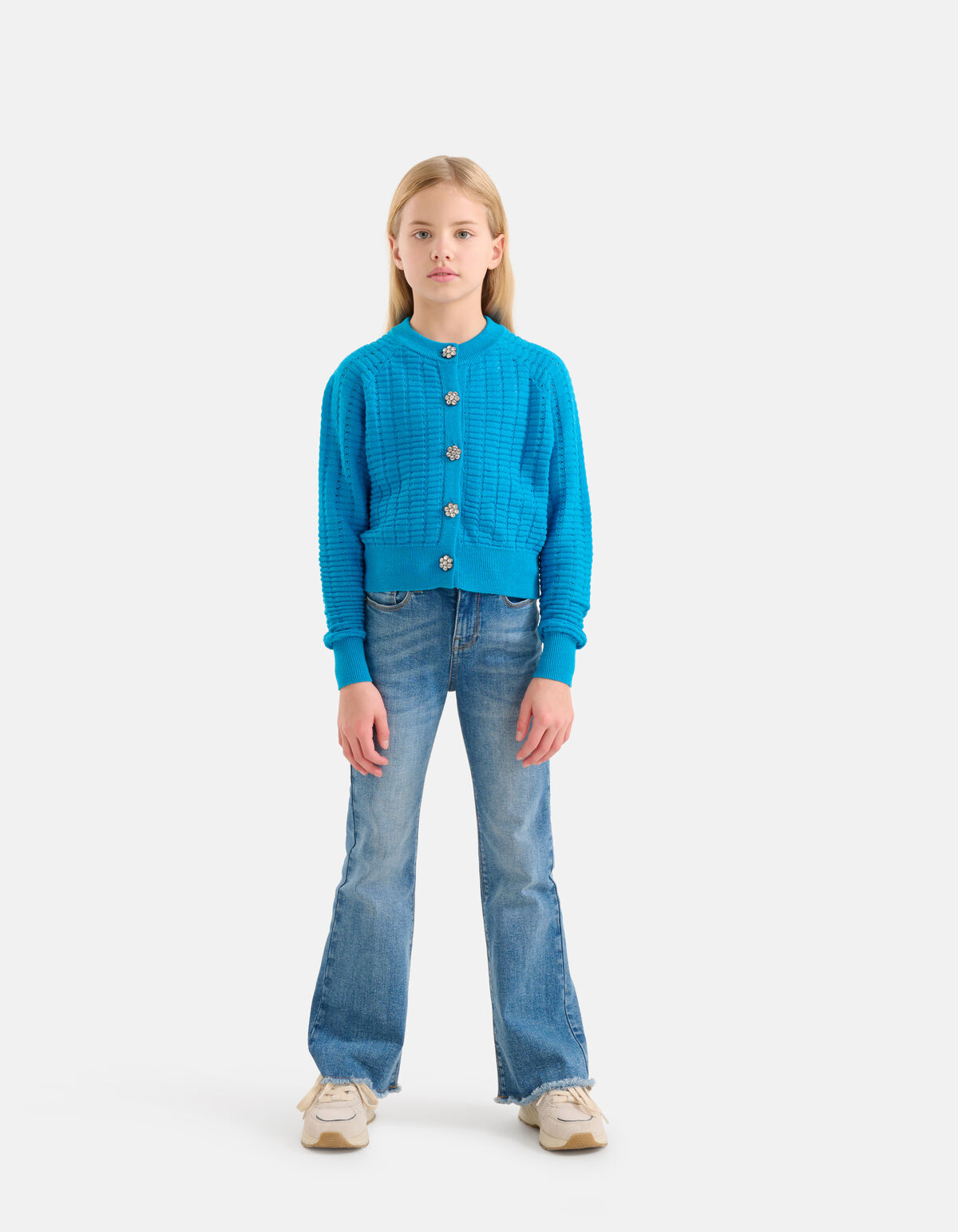 Weiche Strickjacke Blau SHOEBY GIRLS