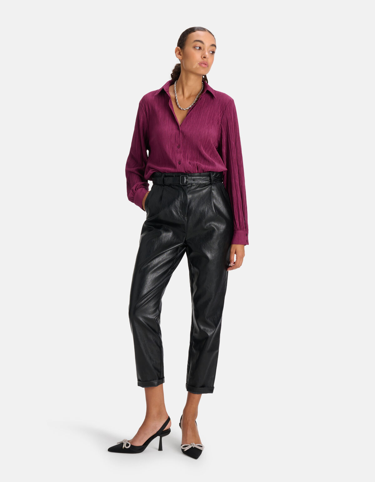 Rippenbluse Lila SHOEBY WOMEN