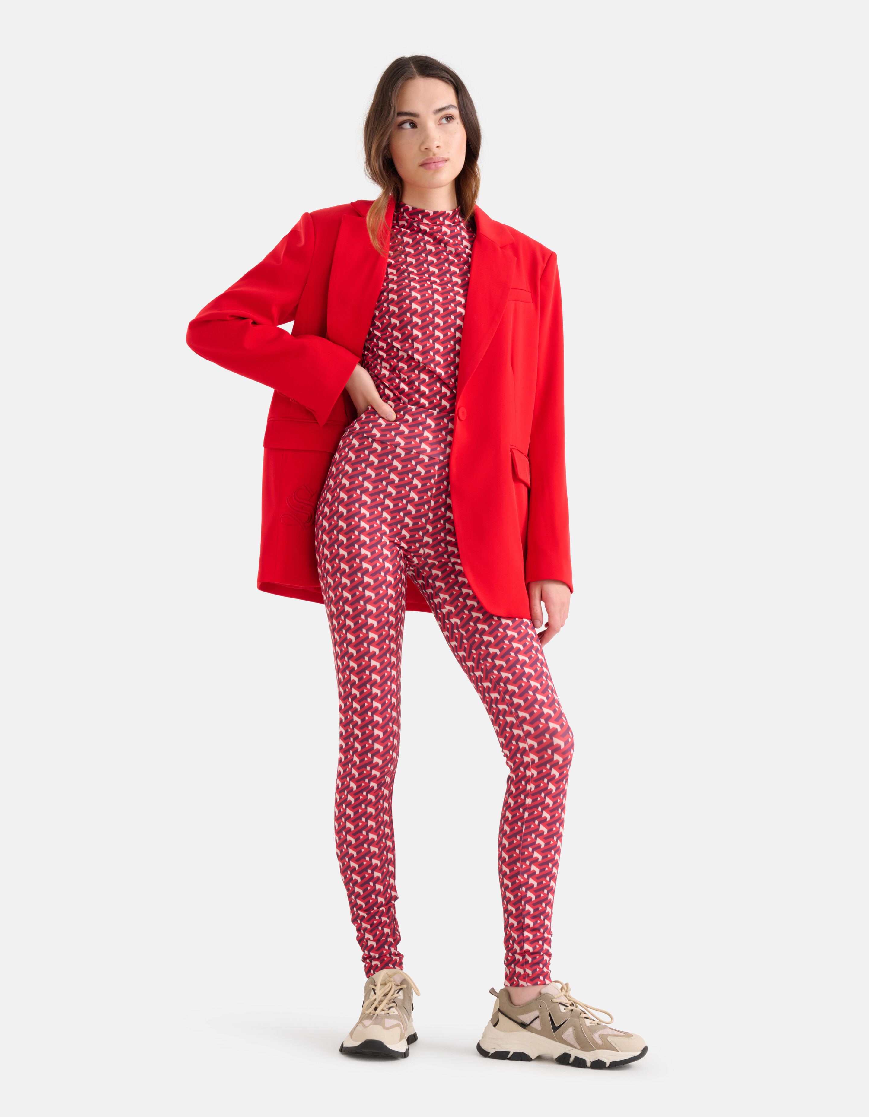 Grafische Reise-Leggings Rot SHOEBY WOMEN
