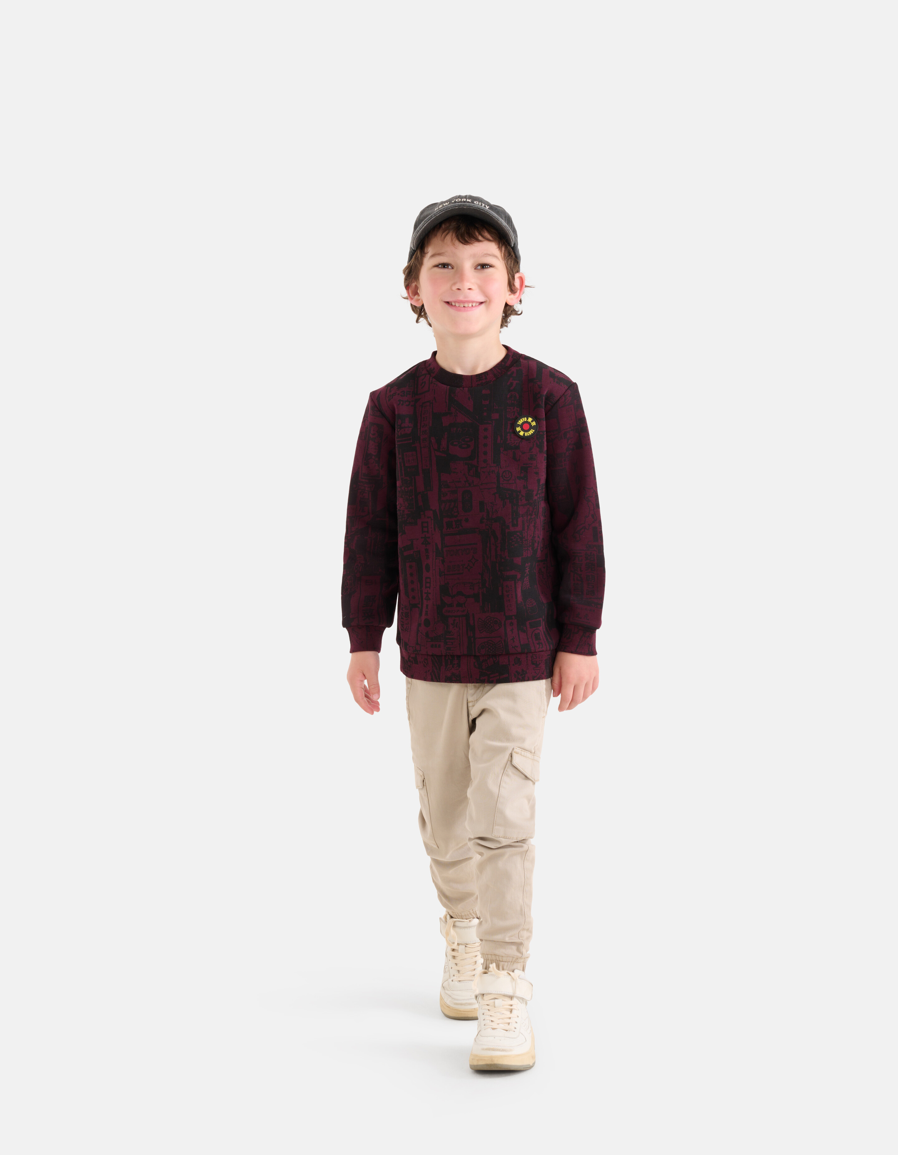 Printed Sweater Bordeaux SHOEBY BOYS