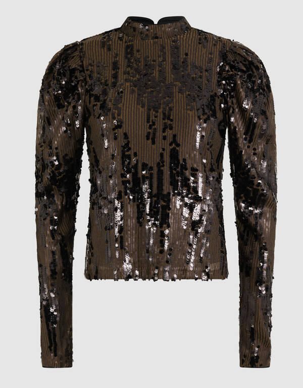 Paillettentop Khaki SHOEBY WOMEN