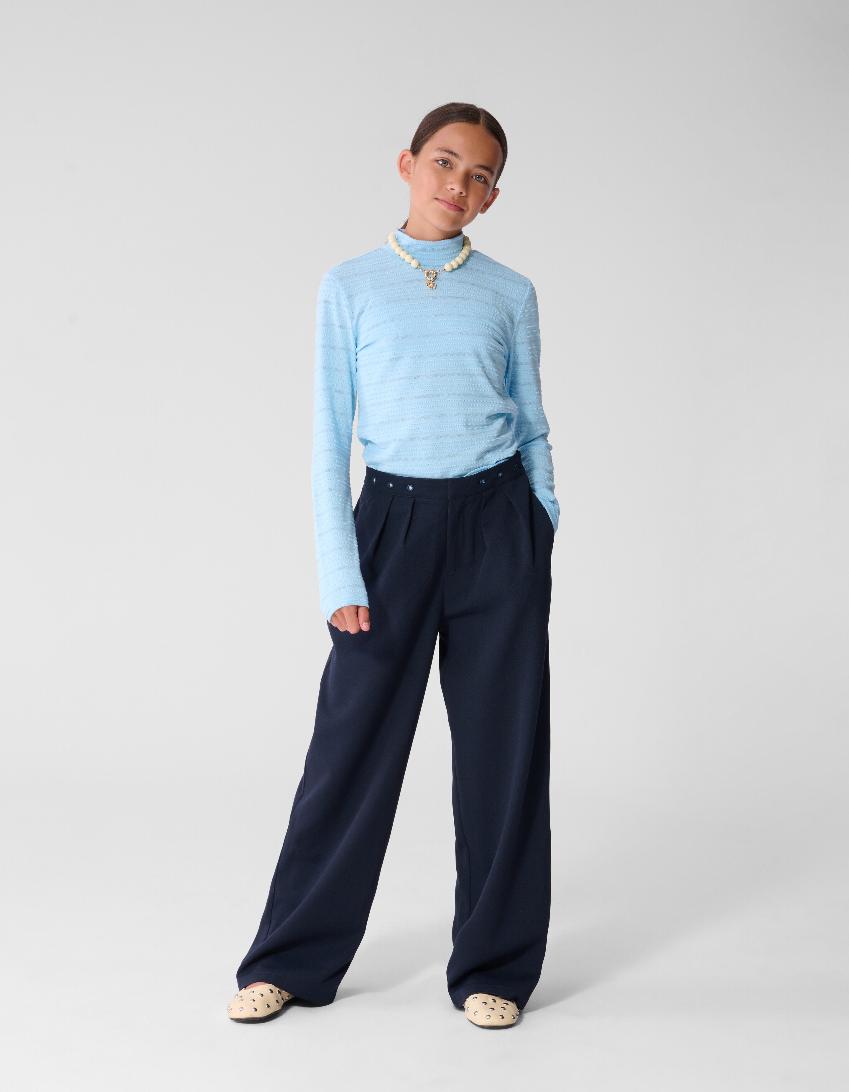 Lurex Langarmshirt Hellblau SHOEBY GIRLS