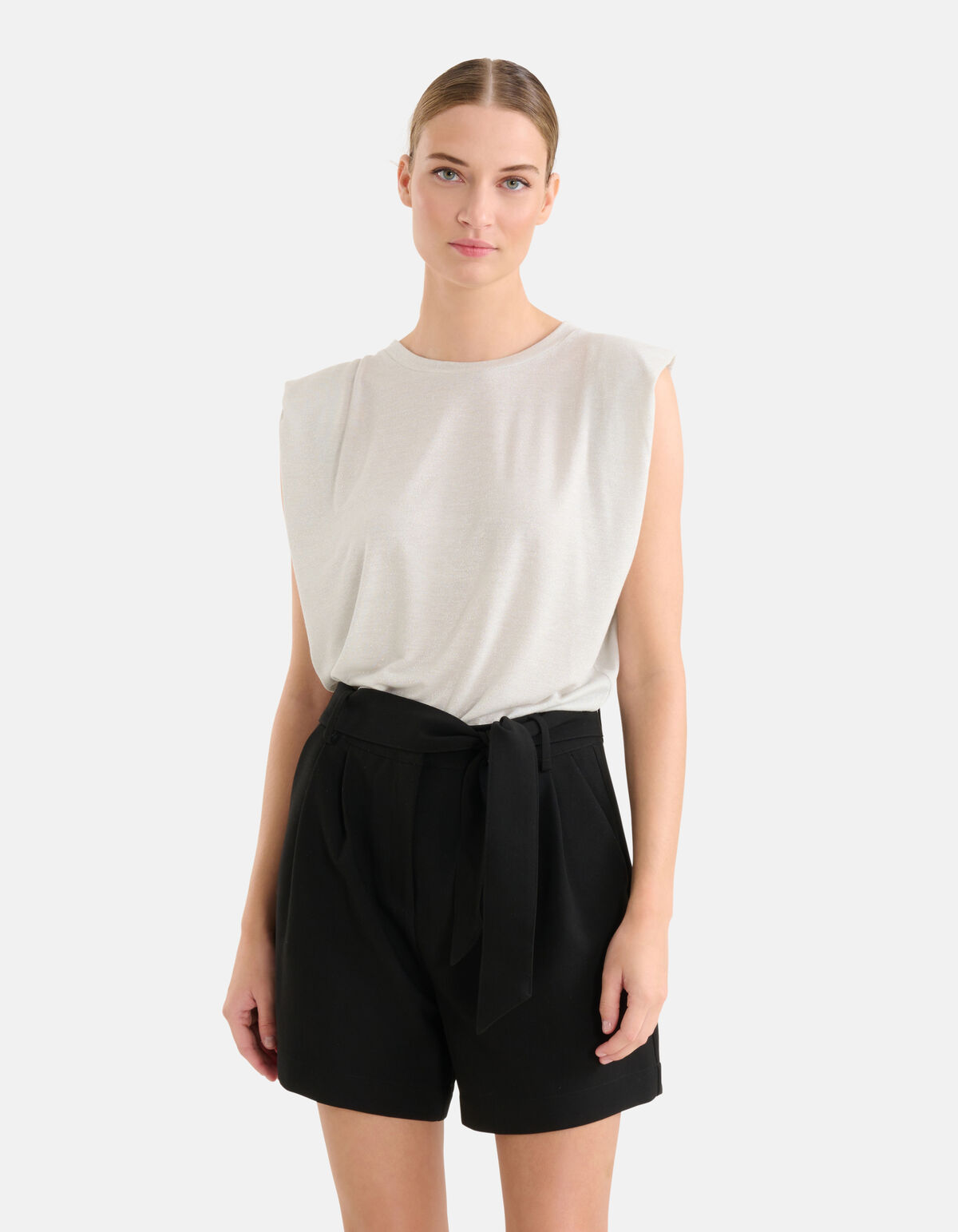 Glitzer-T-Shirt Off White SHOEBY WOMEN