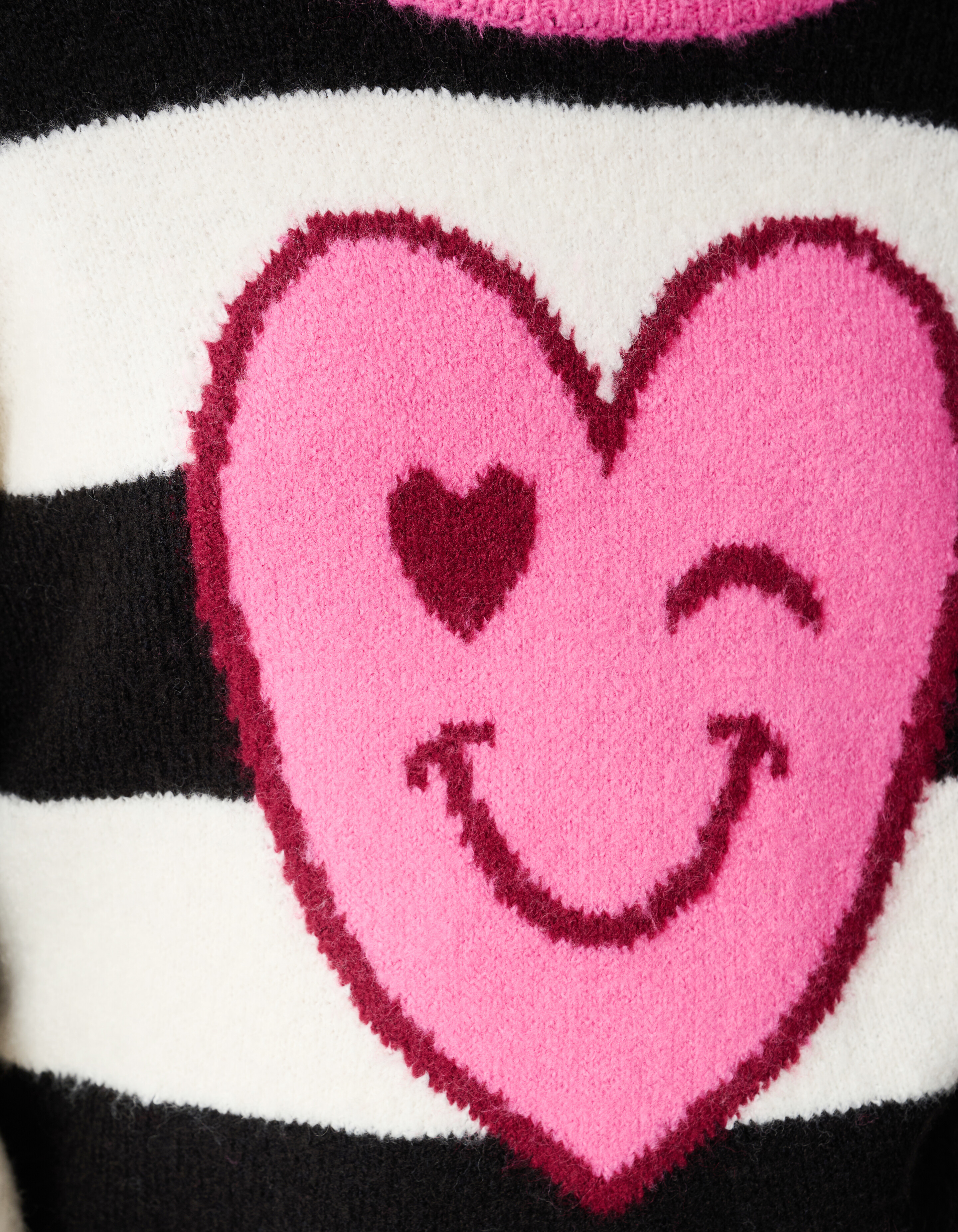 Smile Gestreifter Pullover Schwarz SHOEBY GIRLS