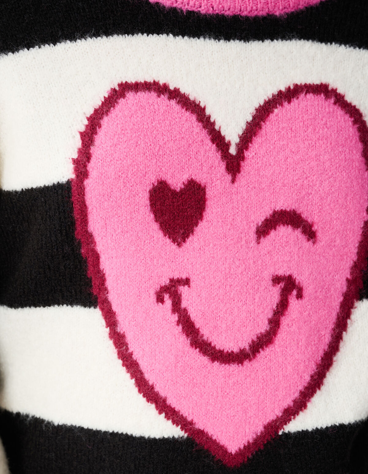 Smile Gestreifter Pullover Schwarz SHOEBY GIRLS