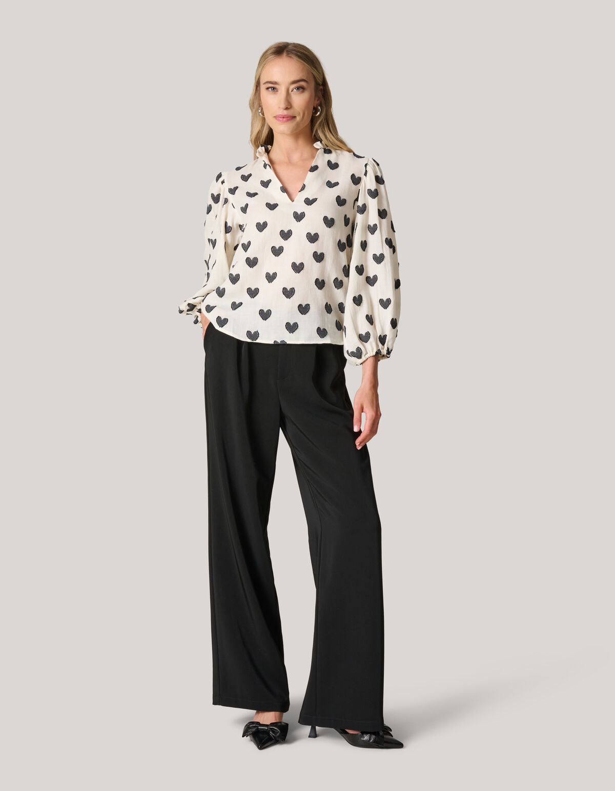 Herzbluse Off White SHOEBY WOMEN