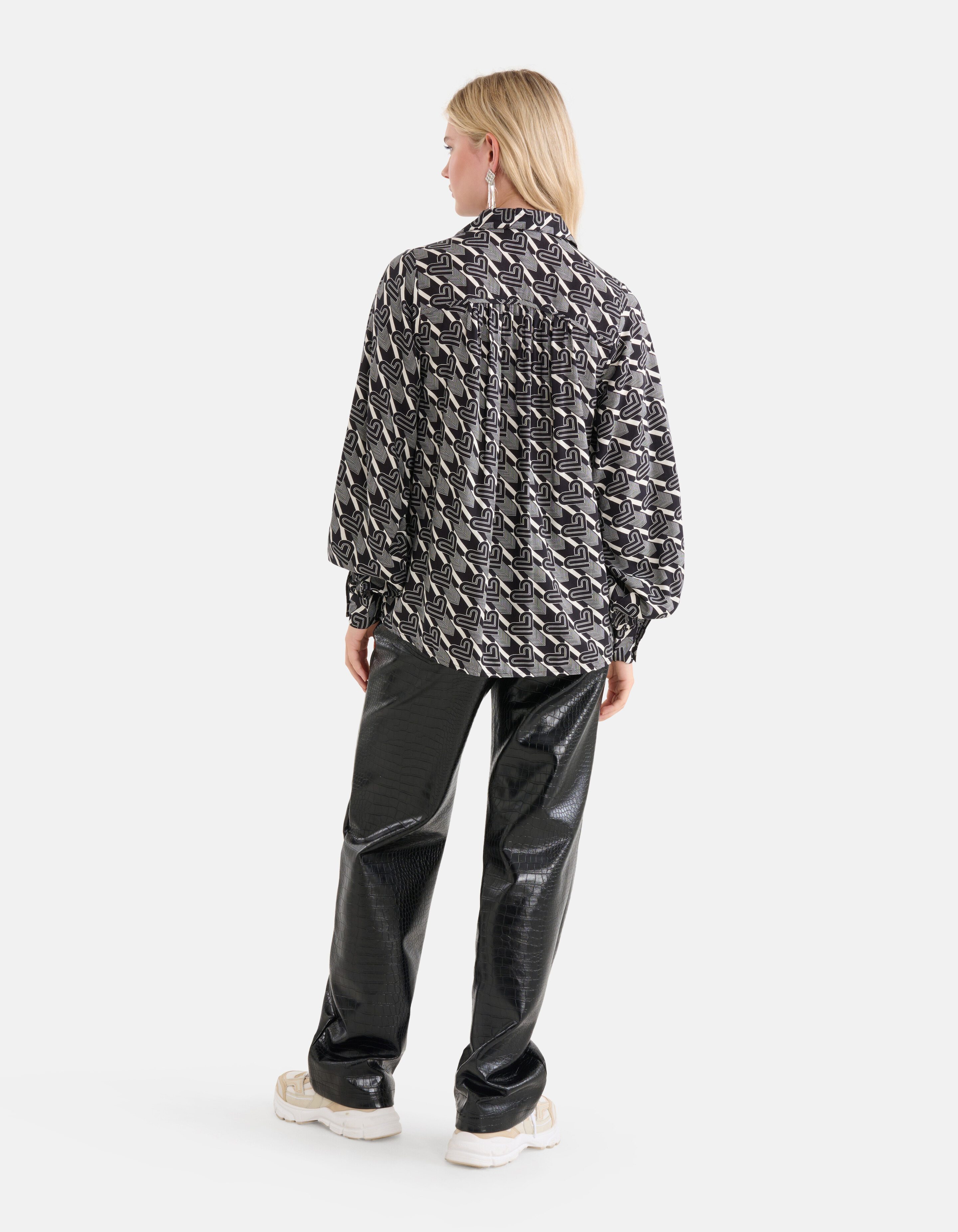Bluse mit Stickerei Schwarz/Weiß SHOEBY WOMEN