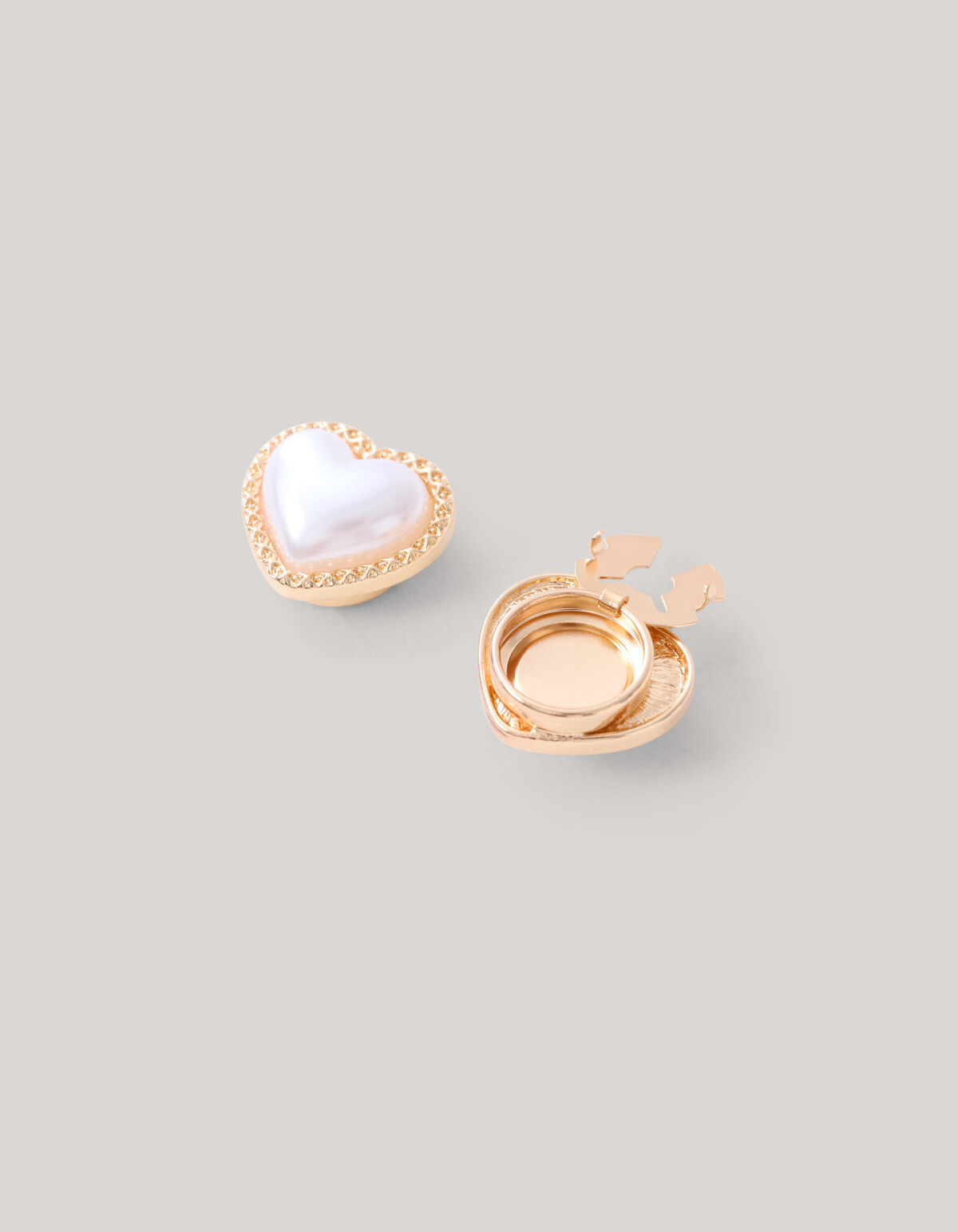 Perlenherz Knopfclips Gold SHOEBY ACCESSOIRES