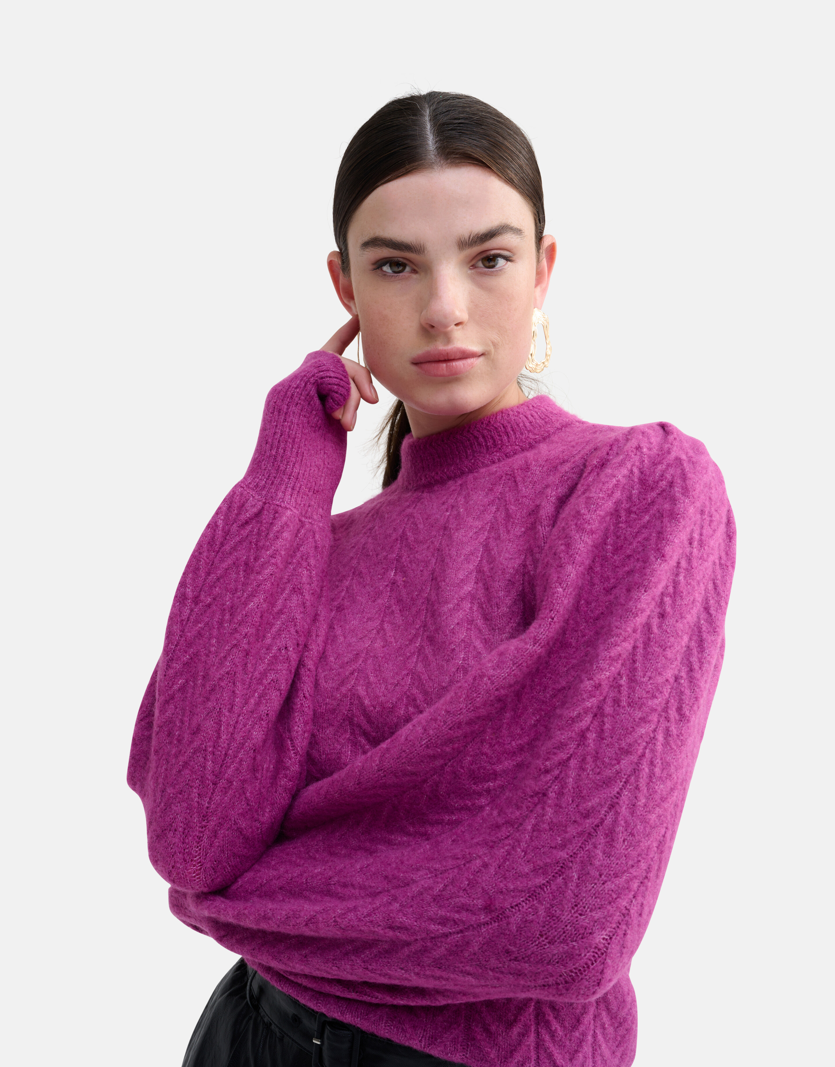 Pullover mit Puffärmeln Lila SHOEBY WOMEN