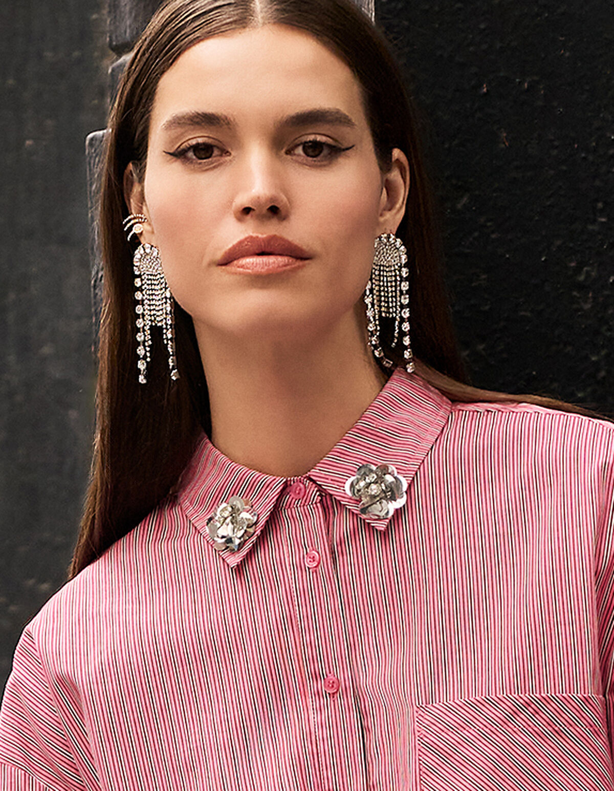 Multi Strass Ohrringe Silber SHOEBY ACCESSOIRES