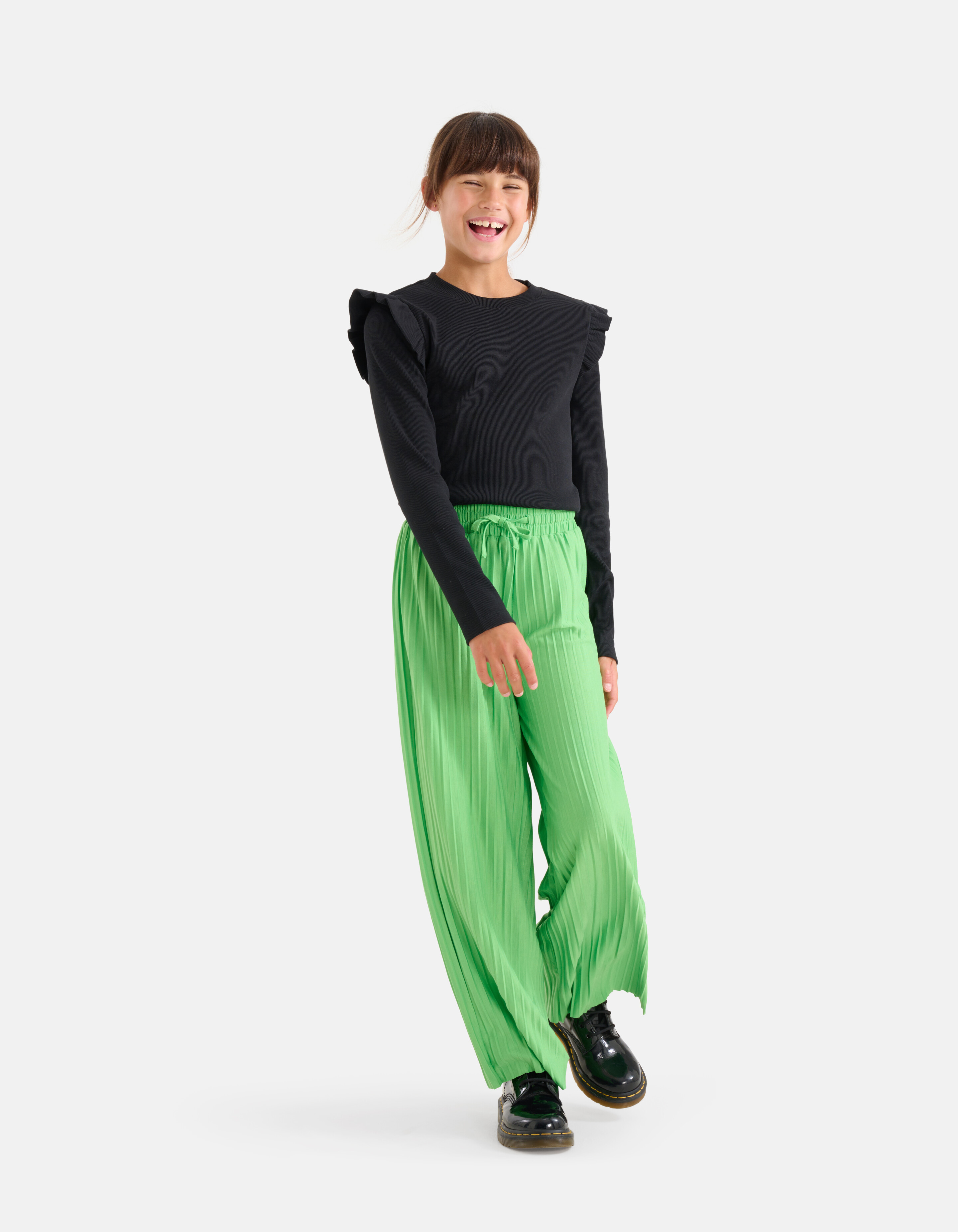 Plisse Palazzo-Hose Grün SHOEBY GIRLS