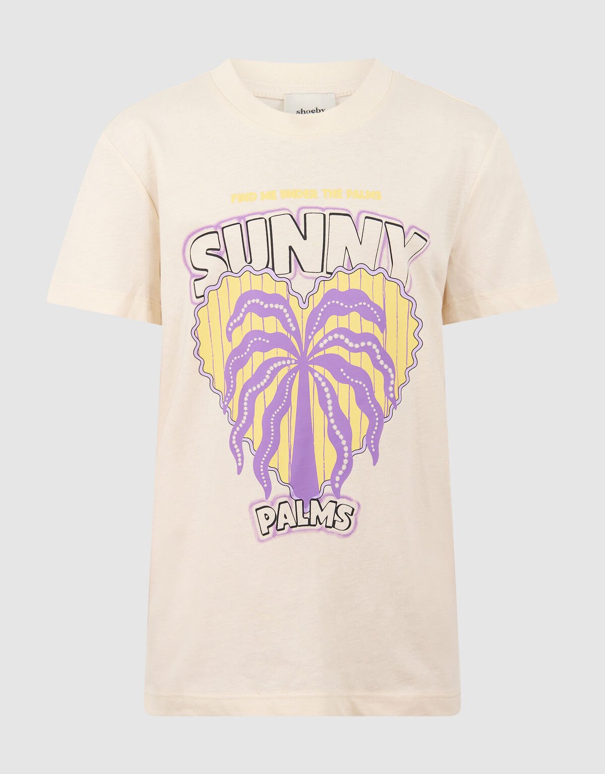 Sunny Palms Artwork T-Shirt Off-White SHOEBY GIRLS