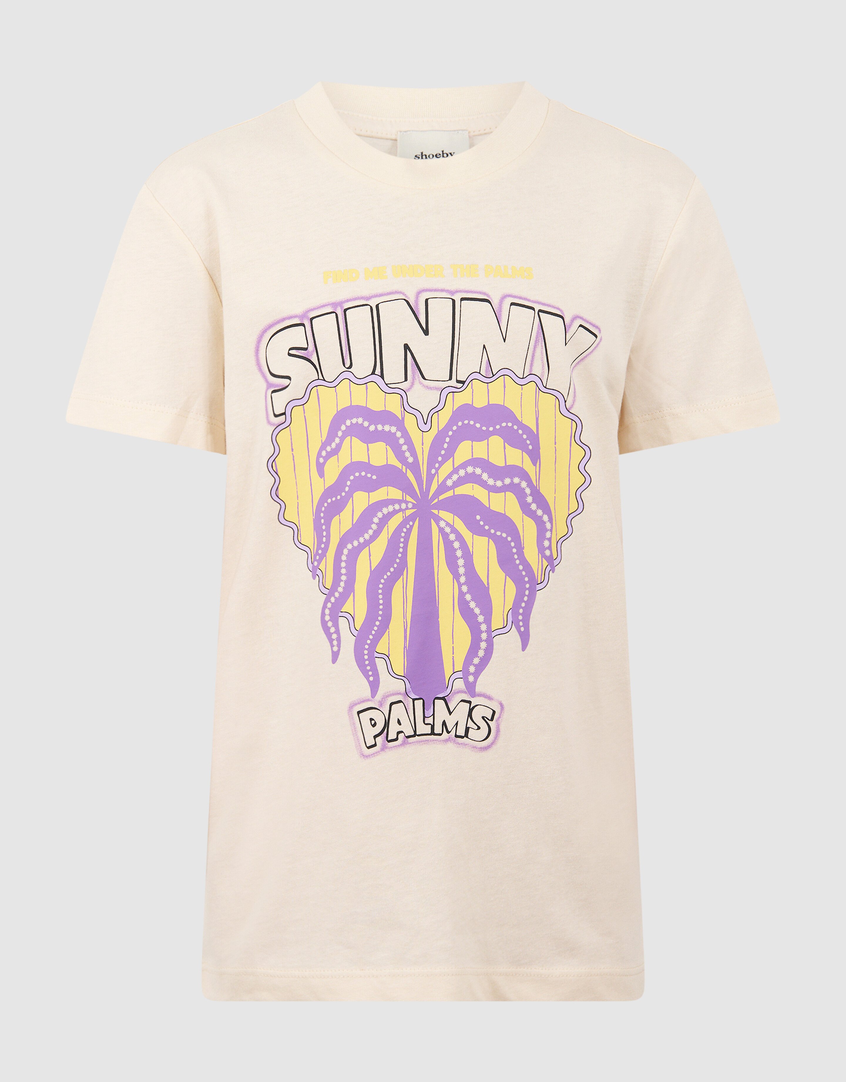 Sunny Palms Artwork T-Shirt Off-White SHOEBY GIRLS