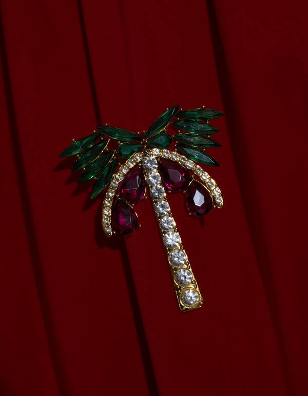 Palmenbrosche Grün von Fred SHOEBY ACCESSOIRES