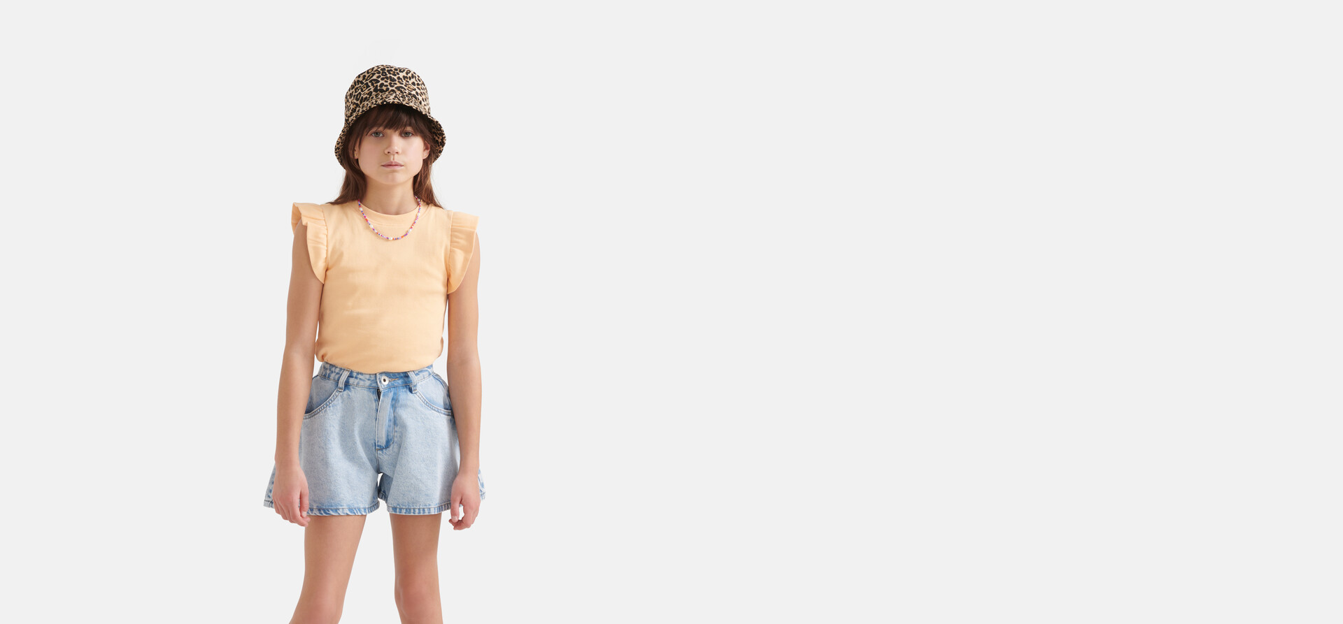 Ruffle Rib Top Orange SHOEBY GIRLS