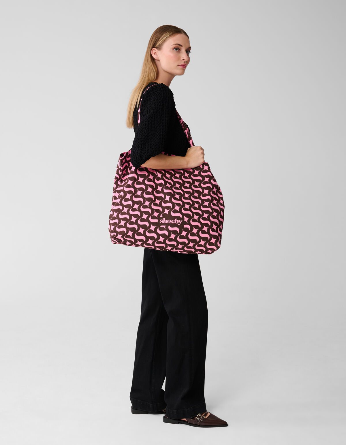 Shoeby Logo Shopper Braun/Rosa SHOEBY ACCESSOIRES