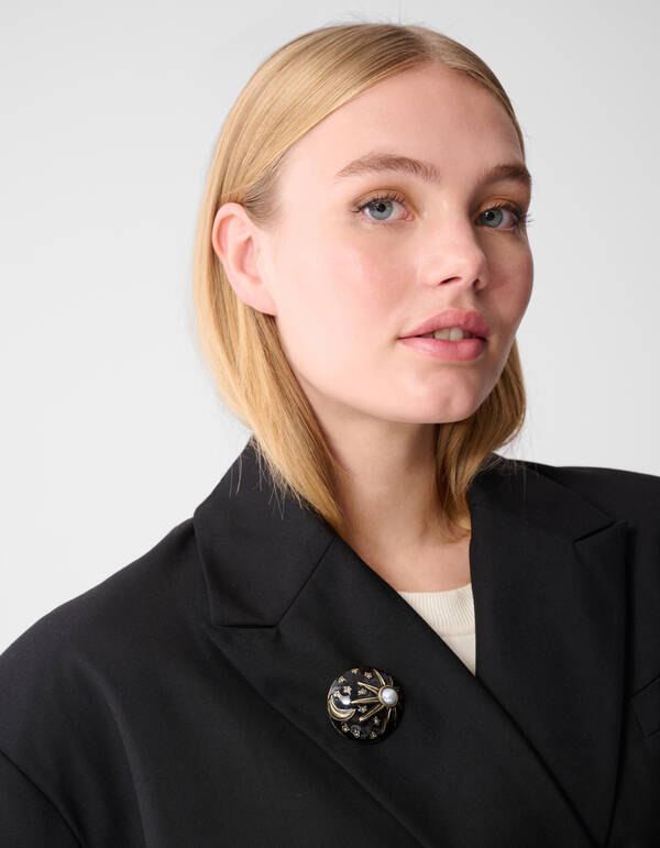 Mond/Stern Brosche Schwarz SHOEBY ACCESSOIRES