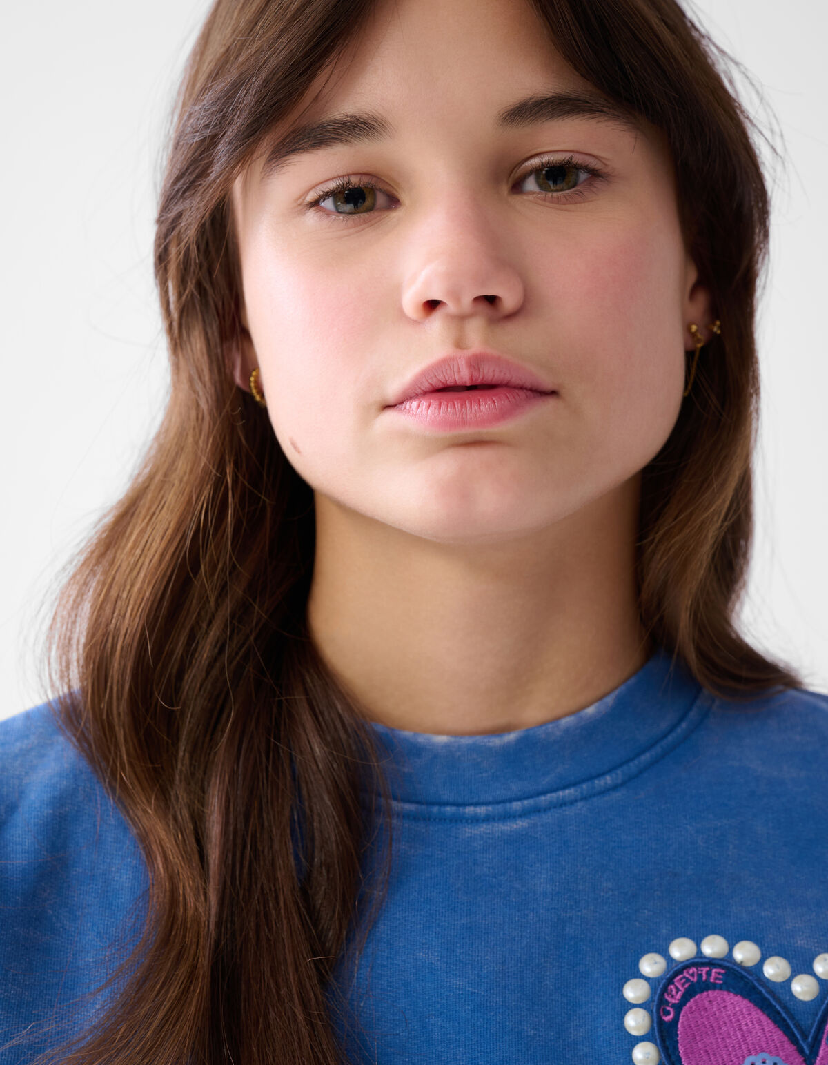 Heart Washed Pullover Blauw SHOEBY GIRLS