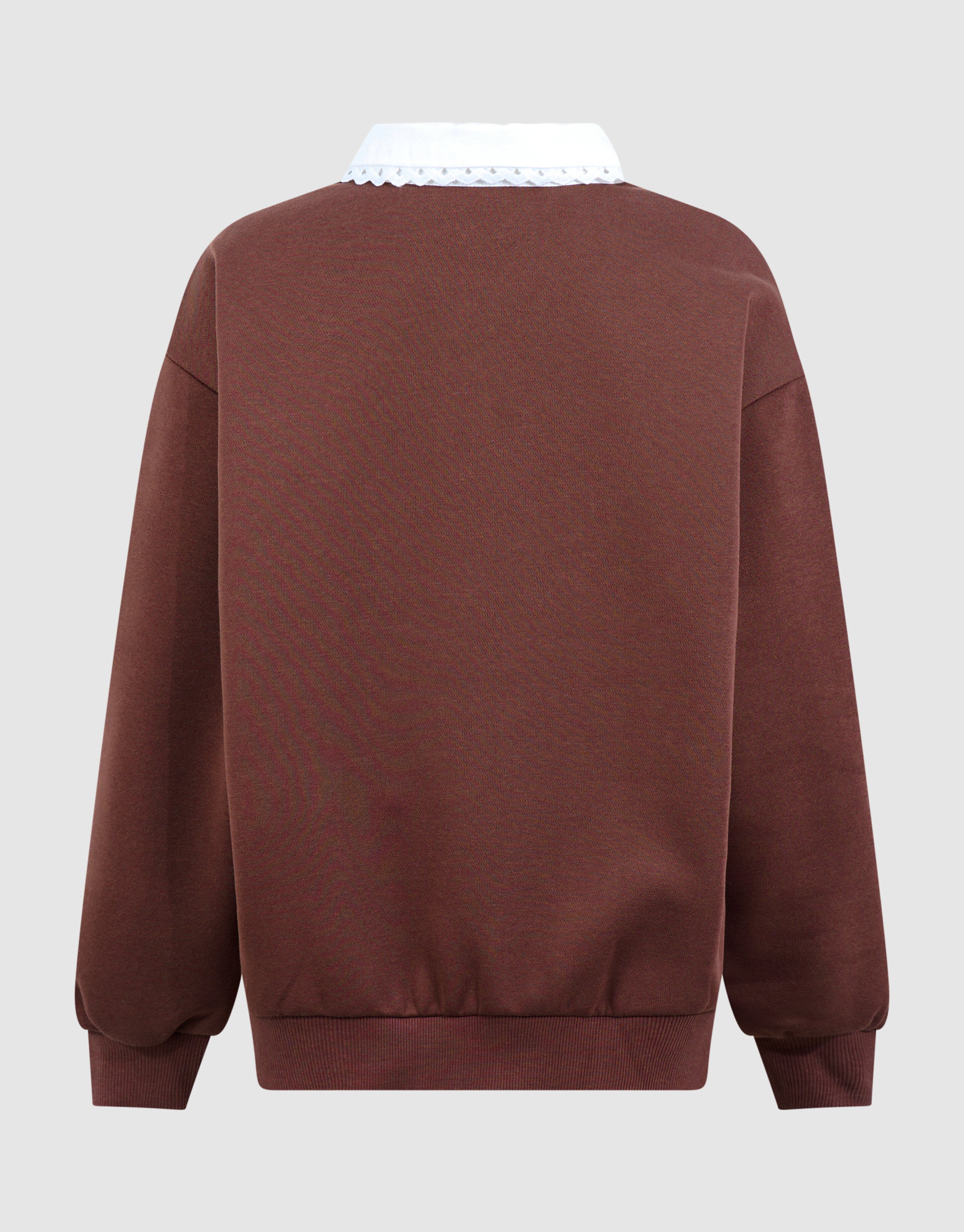 Oversized-Polo-Pullover Braun SHOEBY GIRLS