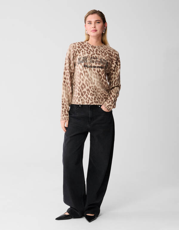 Leopard Artwork Strickpullover Sand SHOEBY WOMEN