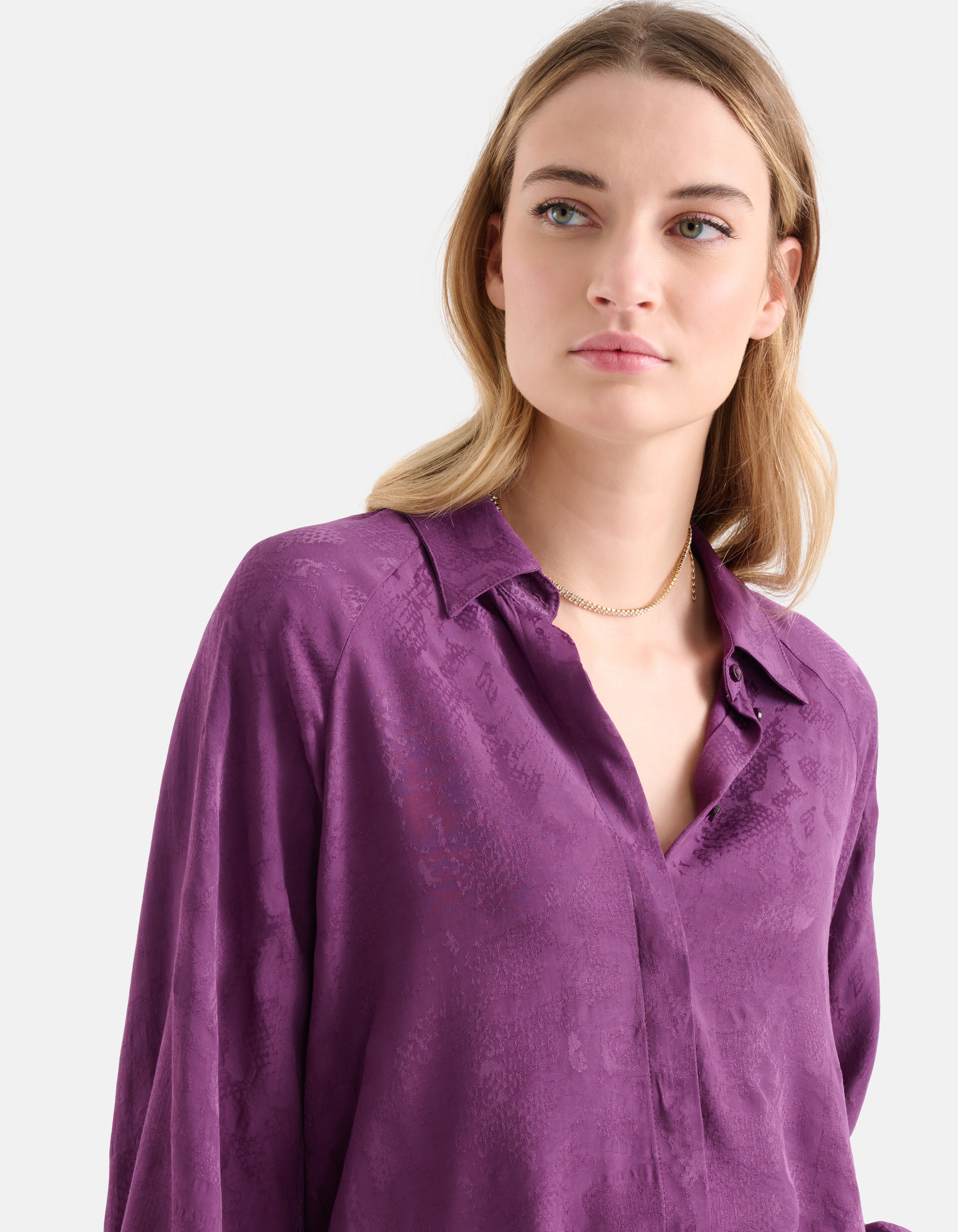 Entspannte Jacquard-Bluse Lila SHOEBY WOMEN