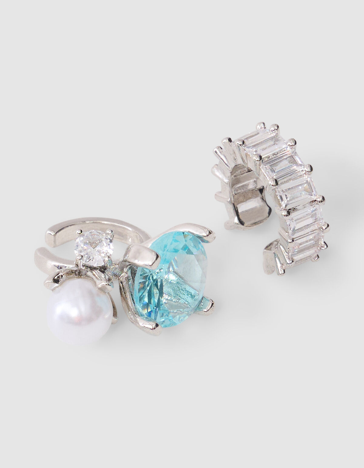 Strass-Ohrstecker-Set Silber SHOEBY ACCESSOIRES